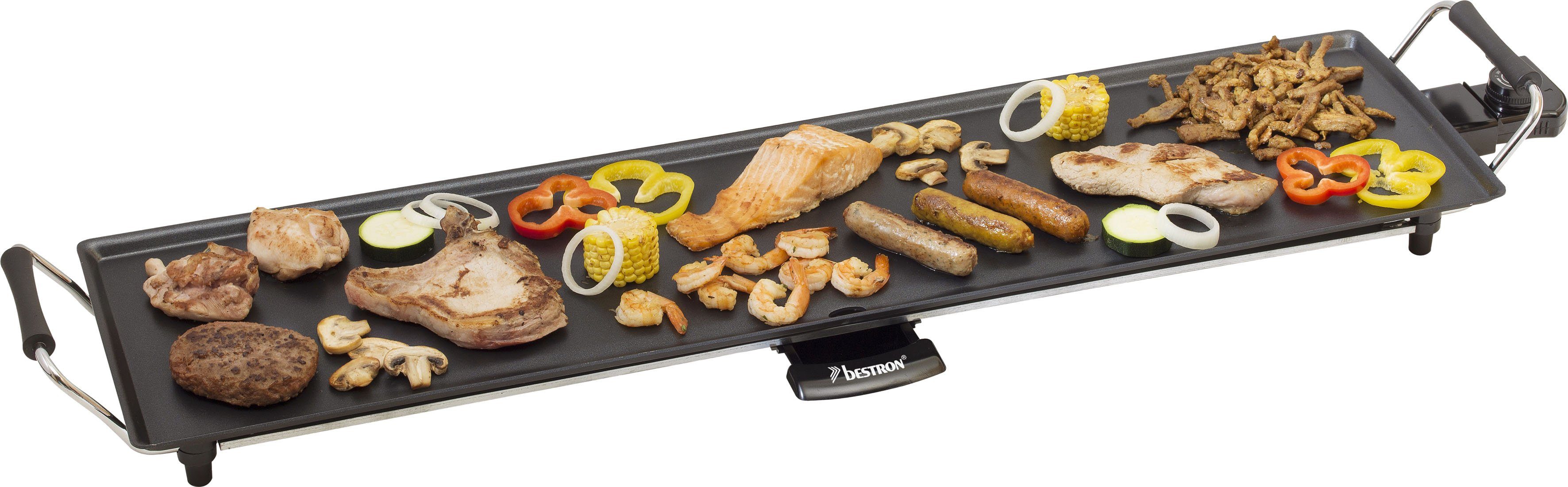 bestron Tafelgrill ABP604 XXL plancha-bakplaat met antiaanbaklaag, zwart