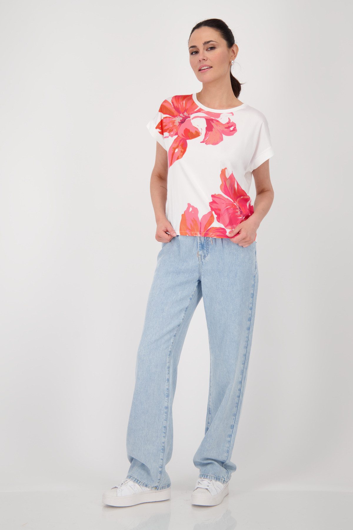 Monari Blouse zonder sluiting met bloemenprint