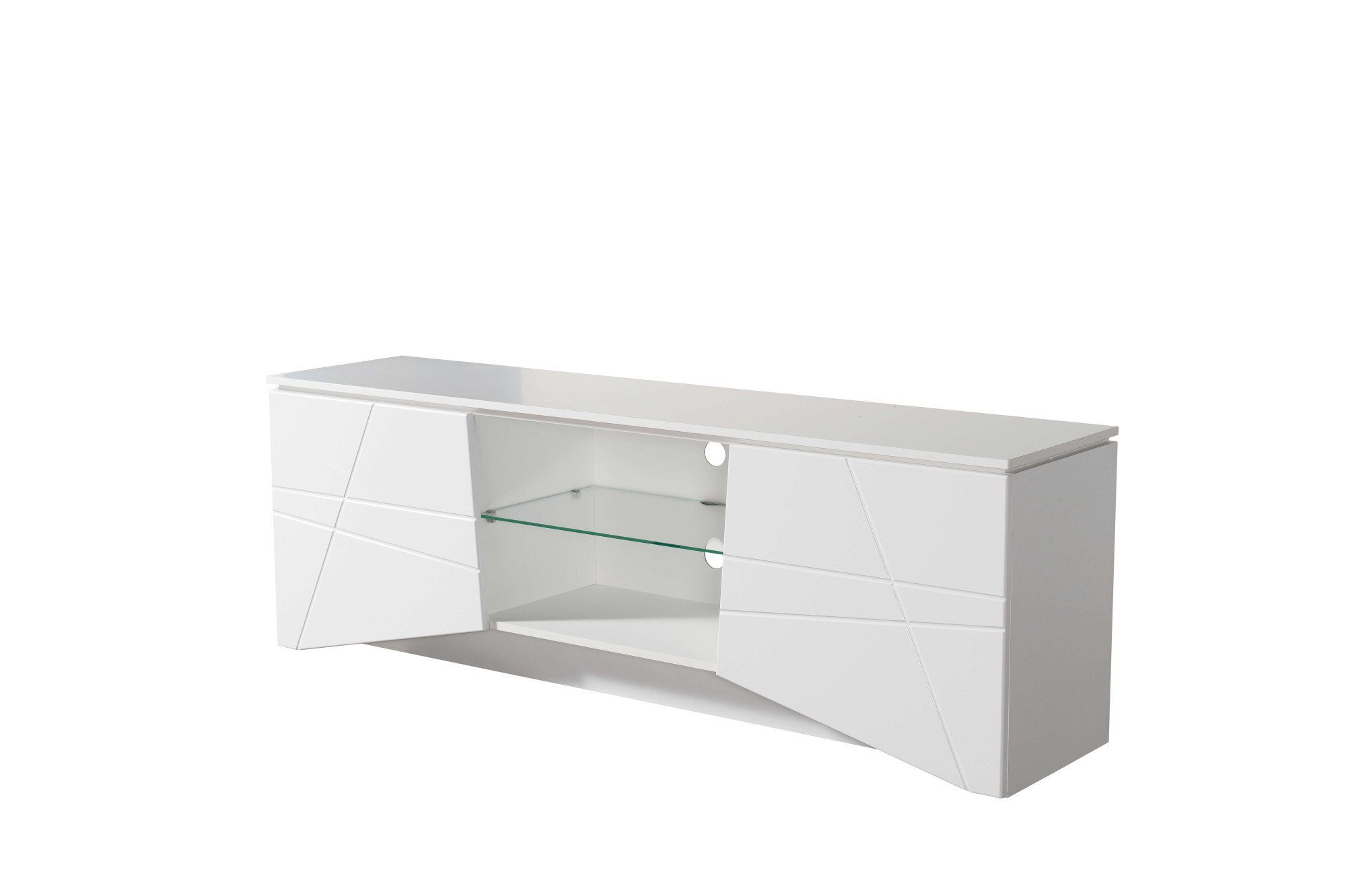 INOSIGN Tv-meubel Cadiz TV-Board TV-kast met hoogglans fronten en frezingen, glazen plank