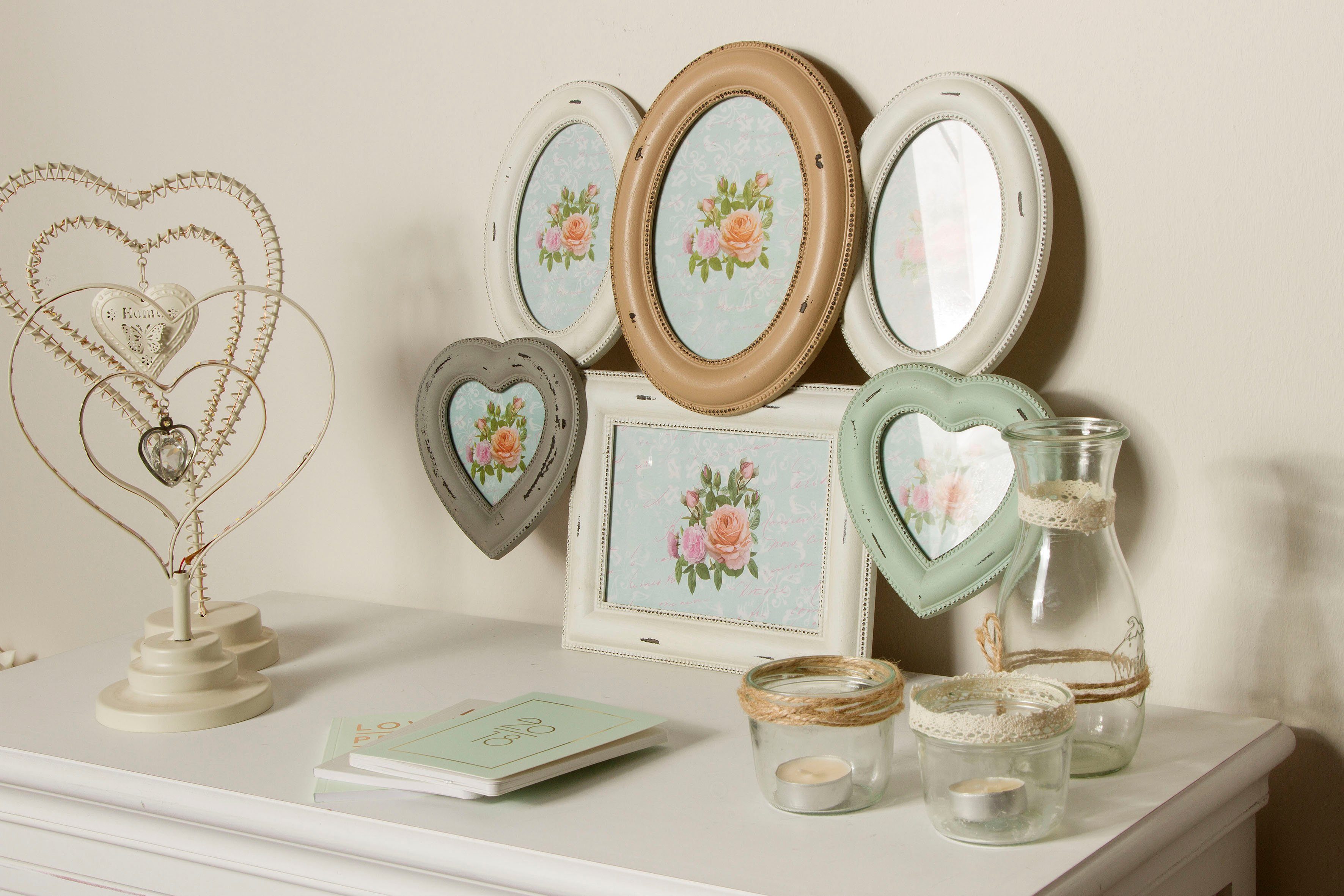 Myflair Möbel & Accessoires Fotolijstcollage Berit, wit Fotolijstje, voor verschillende fotoformaten, Shabby look (1 stuk)