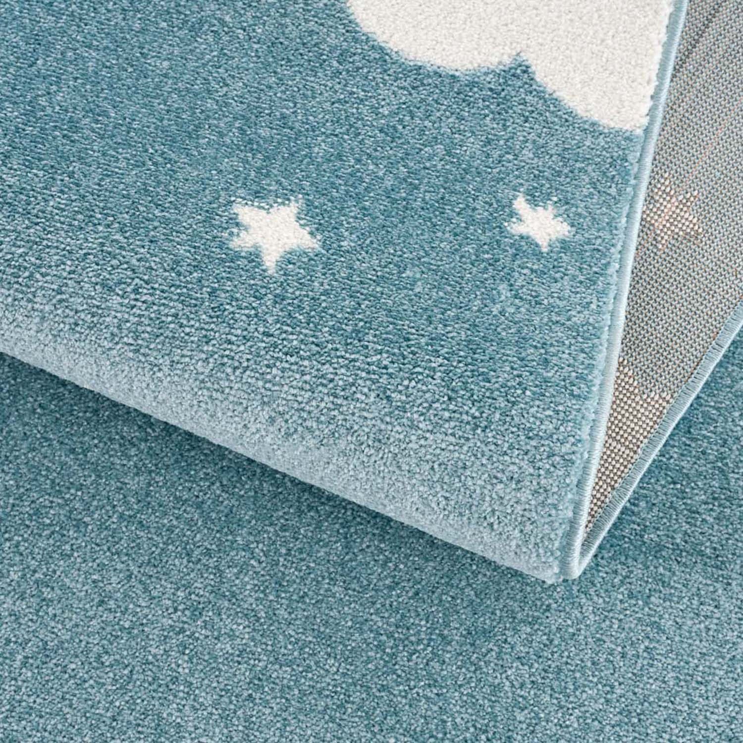 Carpet City Kindervloerkleed Anime9383 Sterretjes-vloerkleed met maan, zachte pool, gemakkelijk in onderhoud, kinderkamer