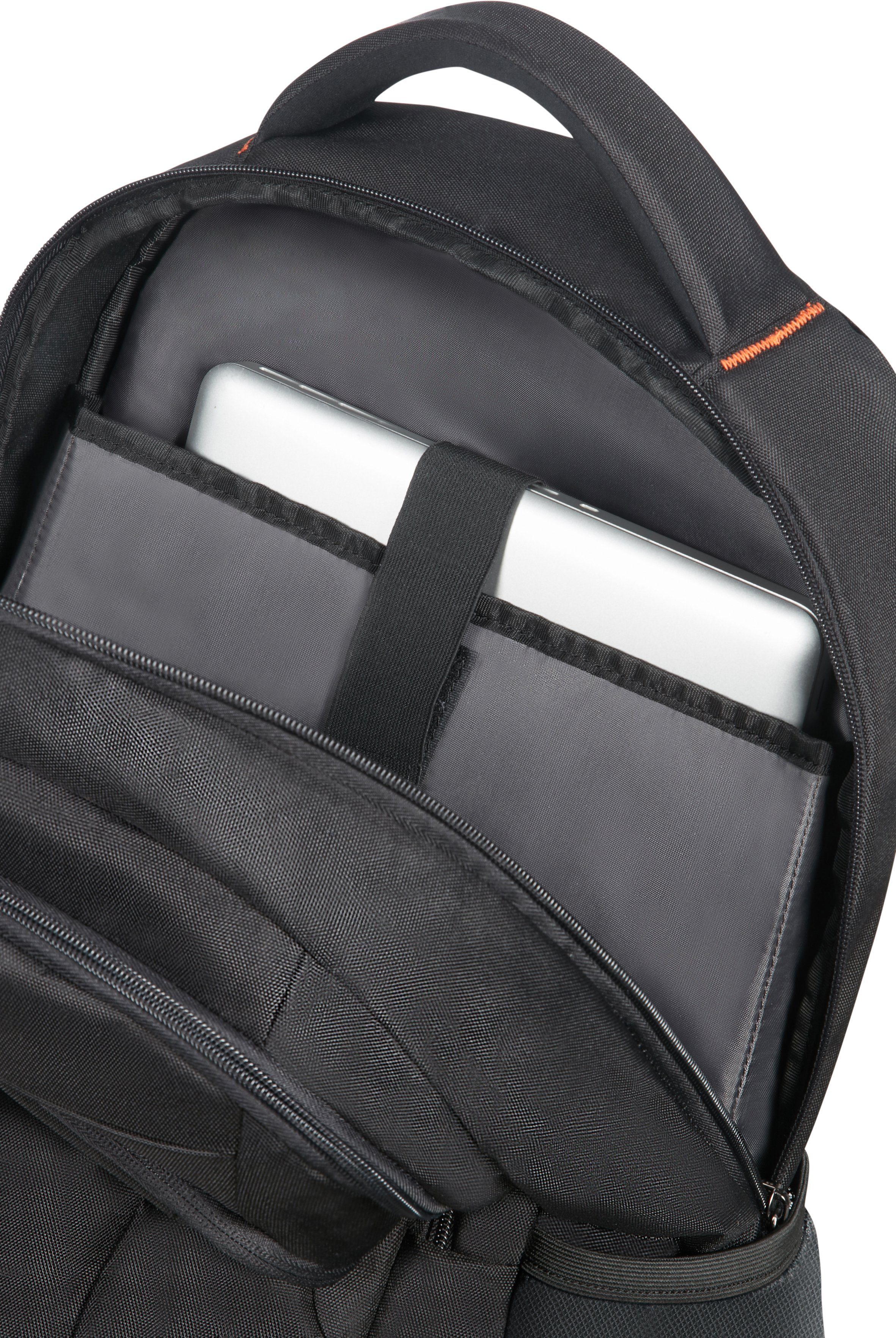 American Tourister Laptoprugzak AT WORK 17.3 black orange Kinderreisekoffer kindertrolley handbagage harde koffer