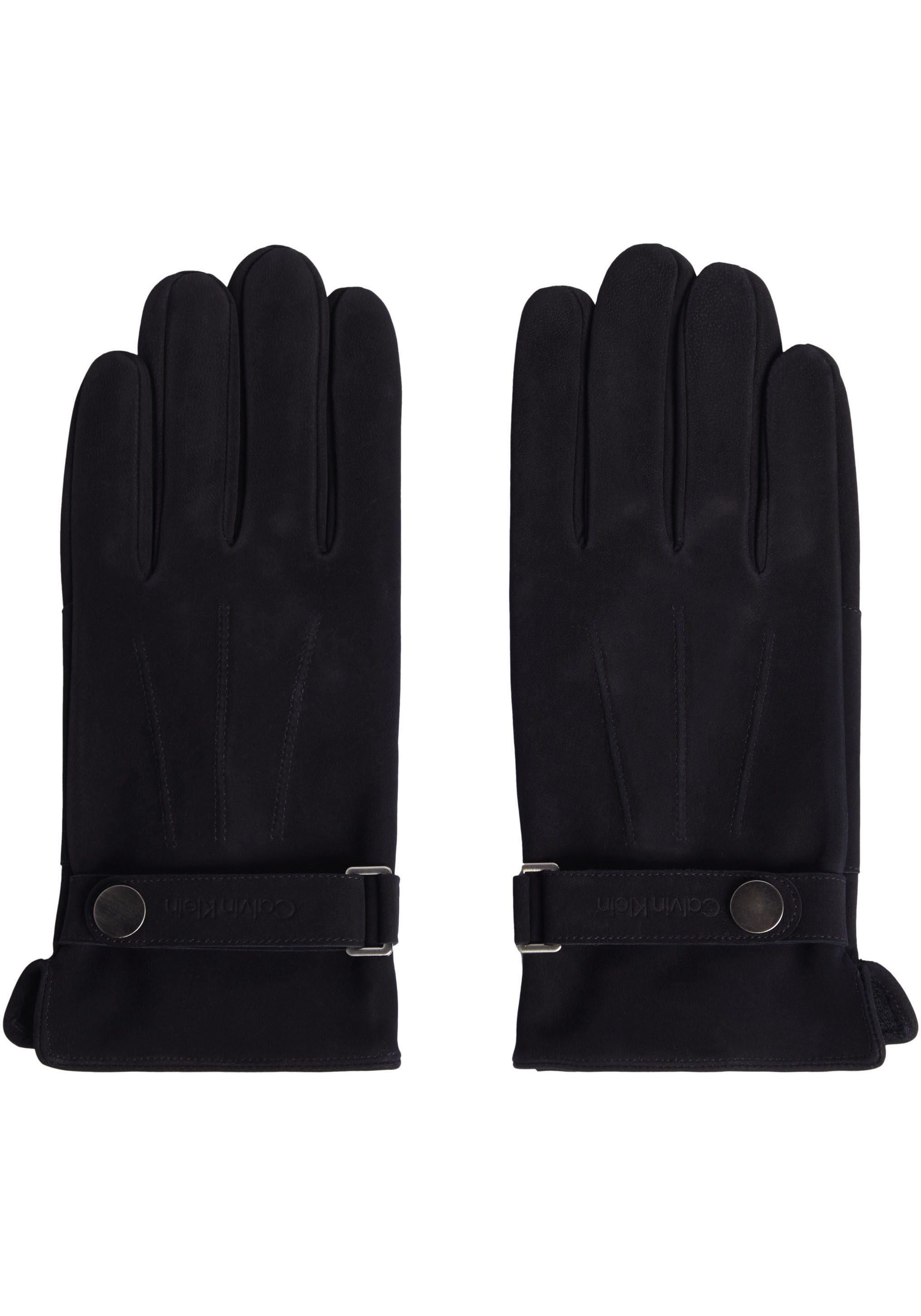 Calvin Klein Leren handschoenen LEATHER RIVET GLOVES NUBUCK