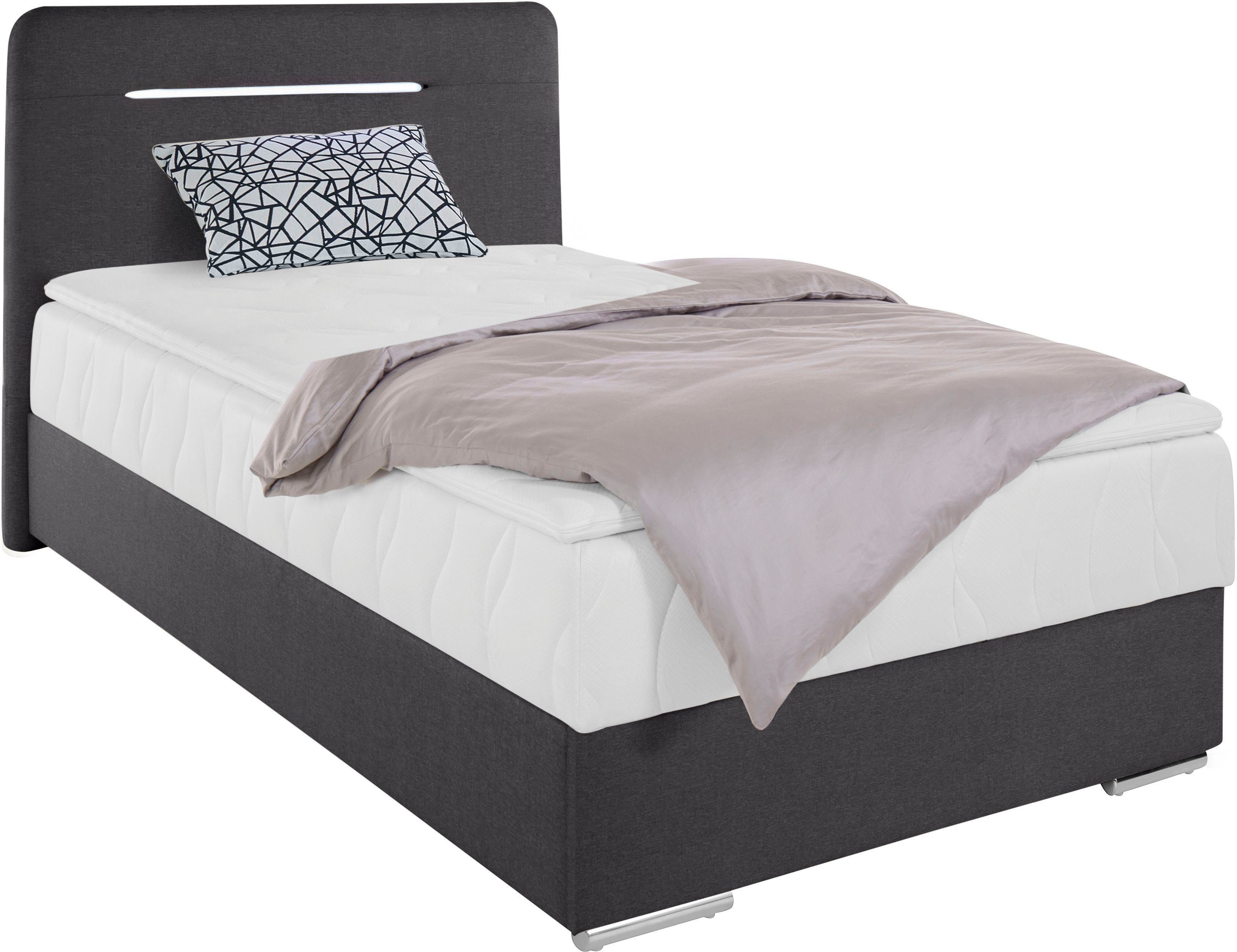 COTTA Boxspring Lighstar inclusief ledverlichting, topmatras, bedkist en sierkussen