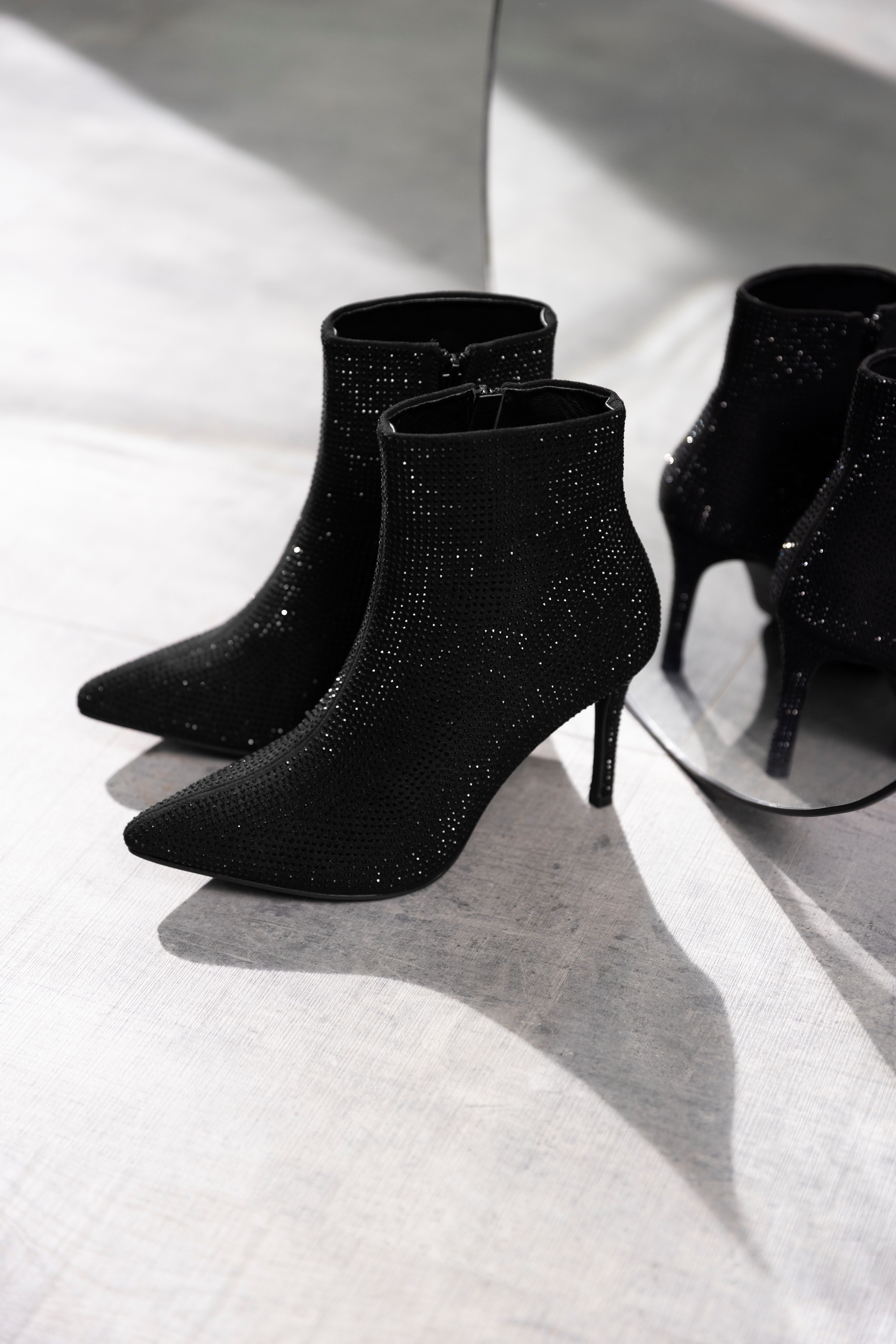 Aniston SHOES Laarsjes avond enkellaars met glittersteentjes - nieuwe collectie