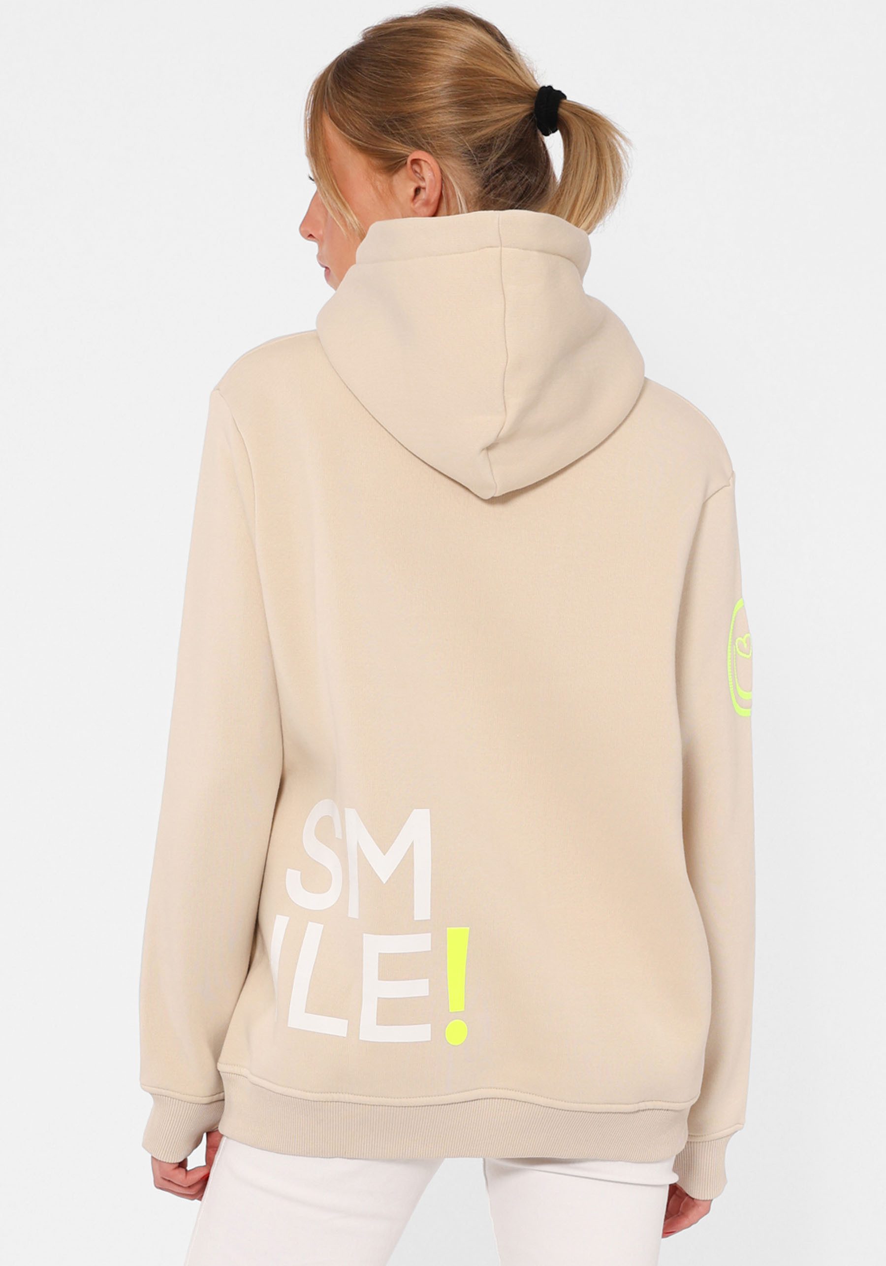 Zwillingsherz Hoodie Alissa met smile-print