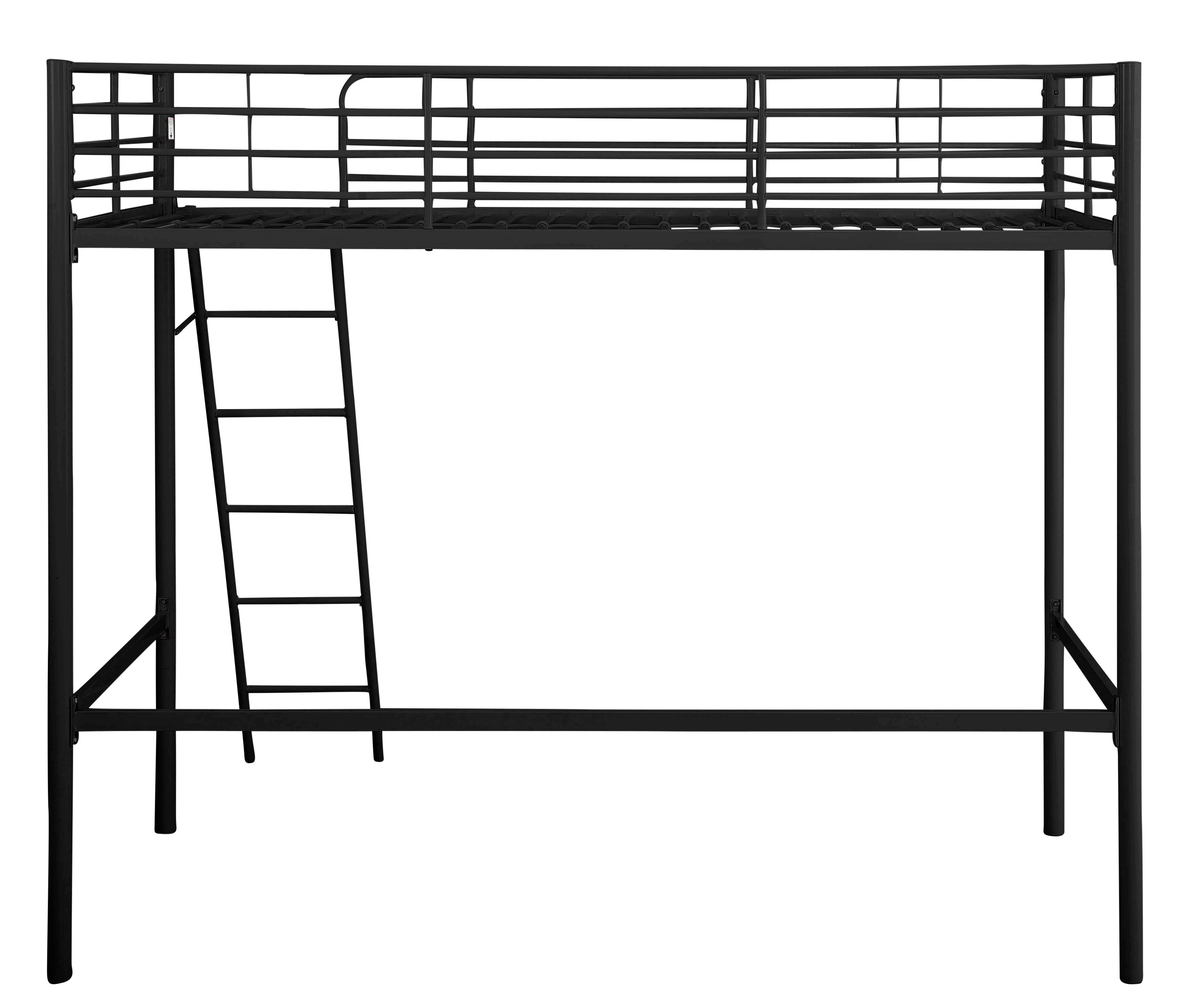 Lüttenhütt Hoogslaper Hayo, tijdloos metalen bed, in verschillende kleuren incl. lattenbodem, valbeveiliging en ladder van metaal