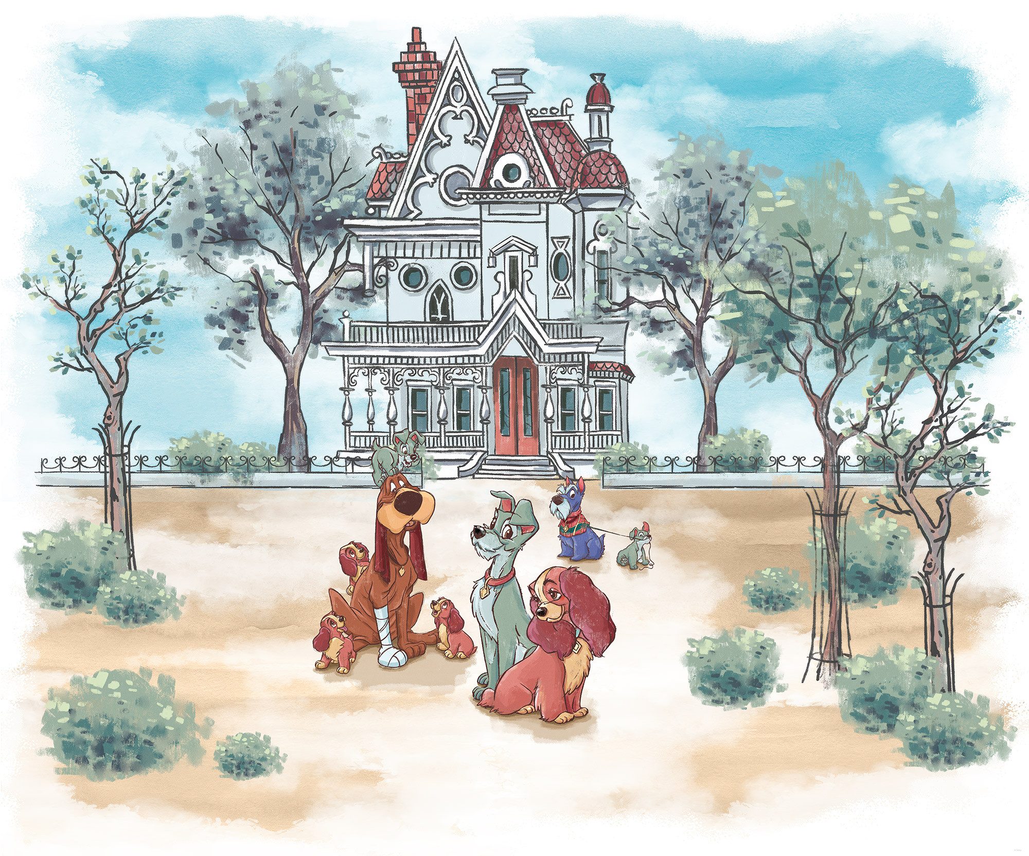 Komar Kinderbehang Disney Lady and the Tramp Sweet Home (1 stuk)