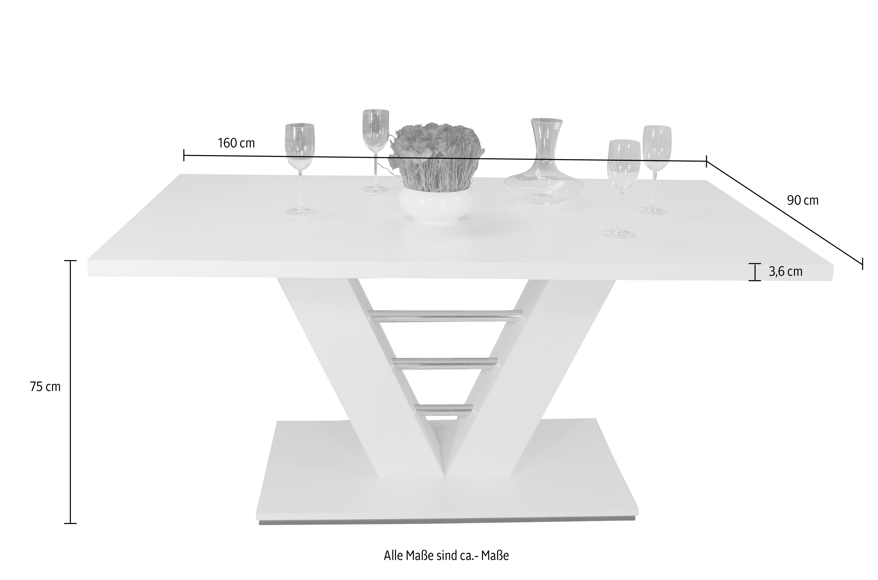 INOSIGN Eettafel op zuil Bachrein Breedte 160 cm