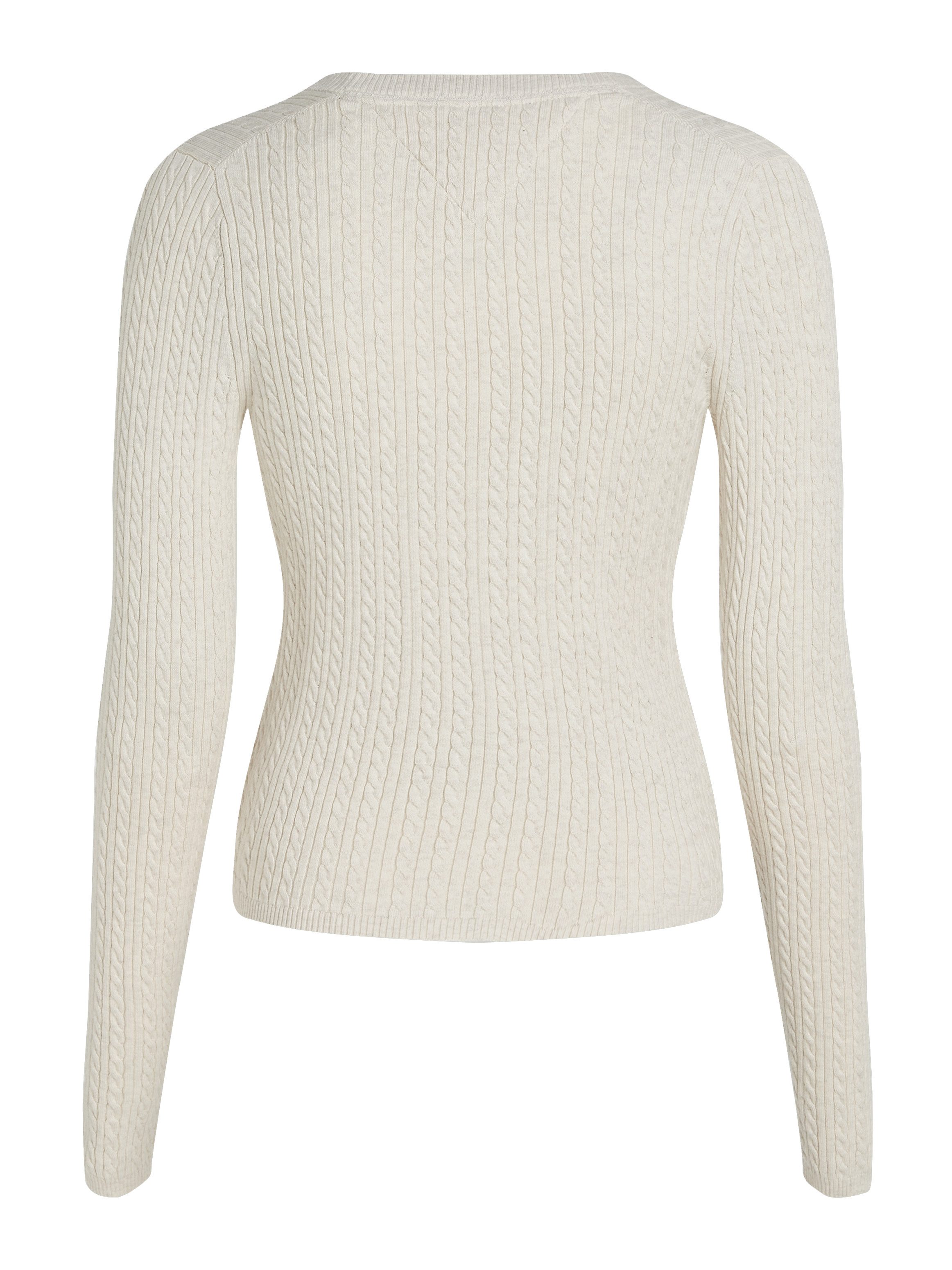 TOMMY JEANS Vest TJW CABLE ESSENTIAL CARDIGAN met kabelpatroon, logo-borduursel