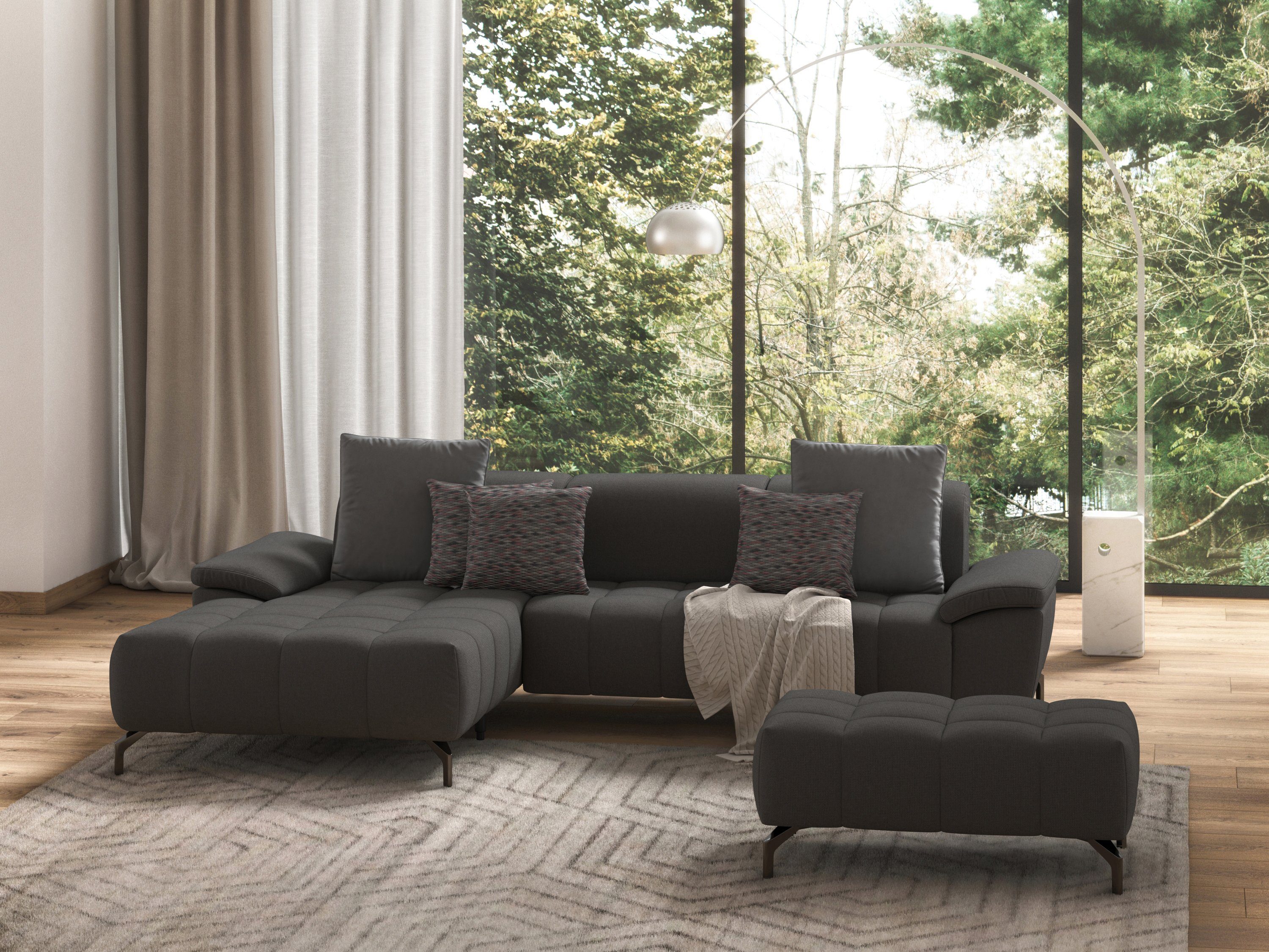 sit&more Hocker Blauw met zwarte poten