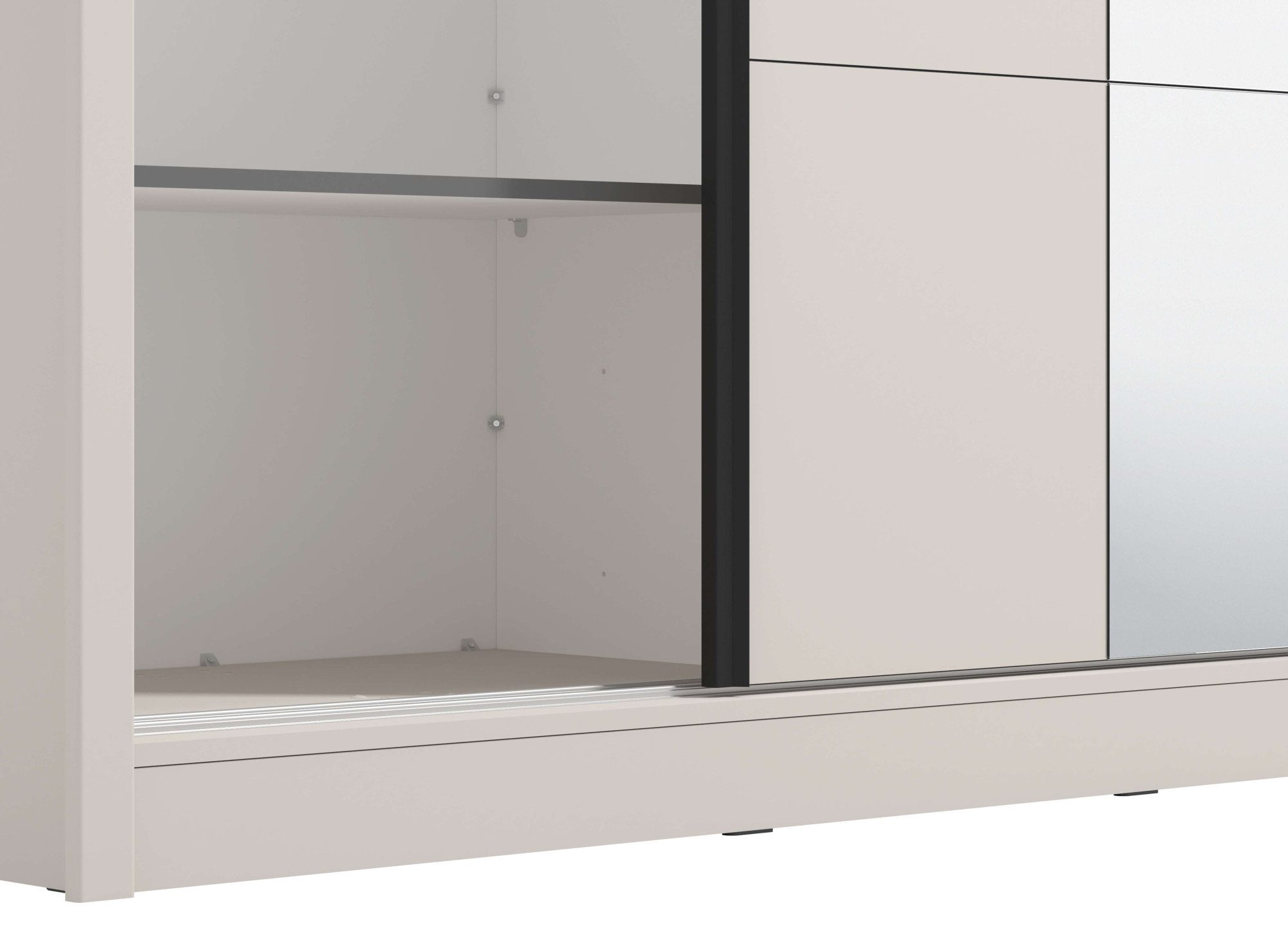 INOSIGN Schuifdeurkast Albi, slaapkamerkast, linnenkast in cashmere of wit Kledingkast met spiegel MET binneninrichting, FSC®-gecertificeerd