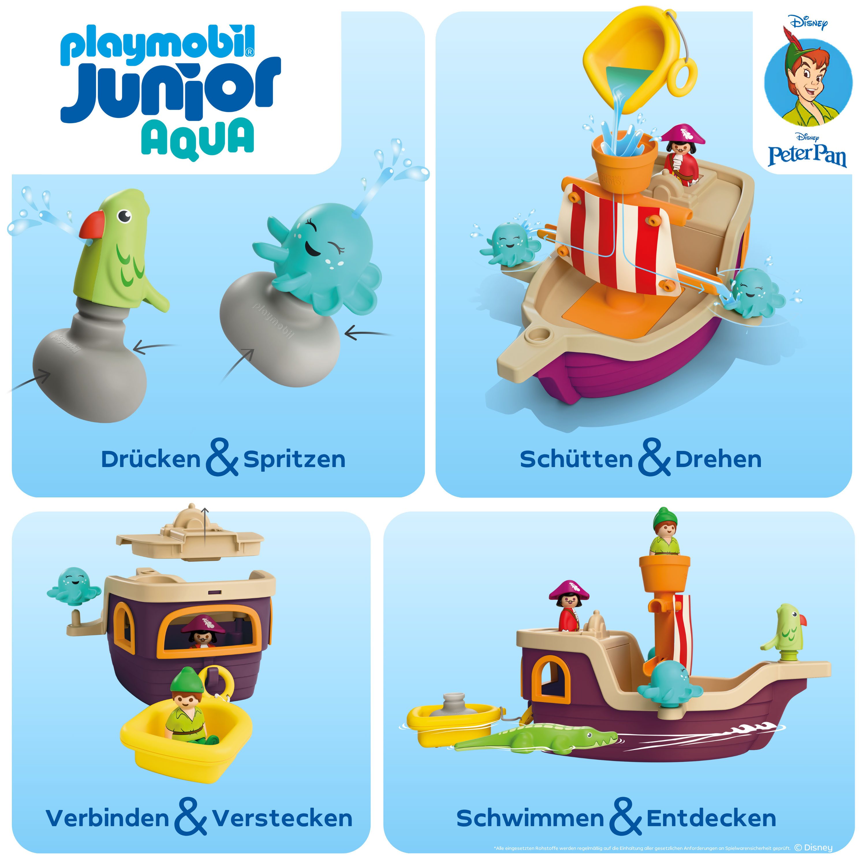 Playmobil® Constructie-speelset Peter Pans Piratenschip met Waterspuitplezier (71769), JUNIOR & Disney (12-delig)