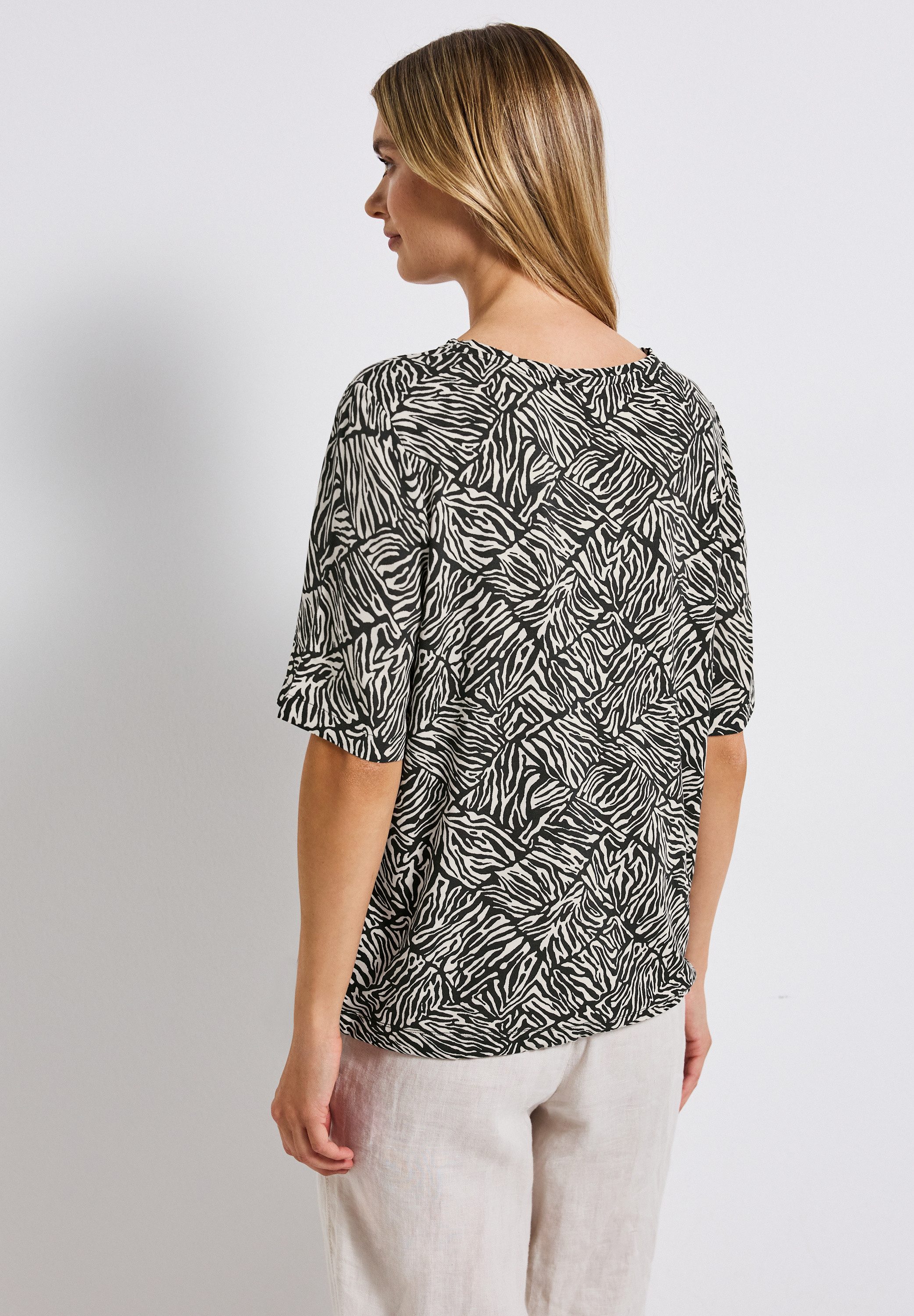 STREET ONE T-shirt met motief, met tunnelkoord