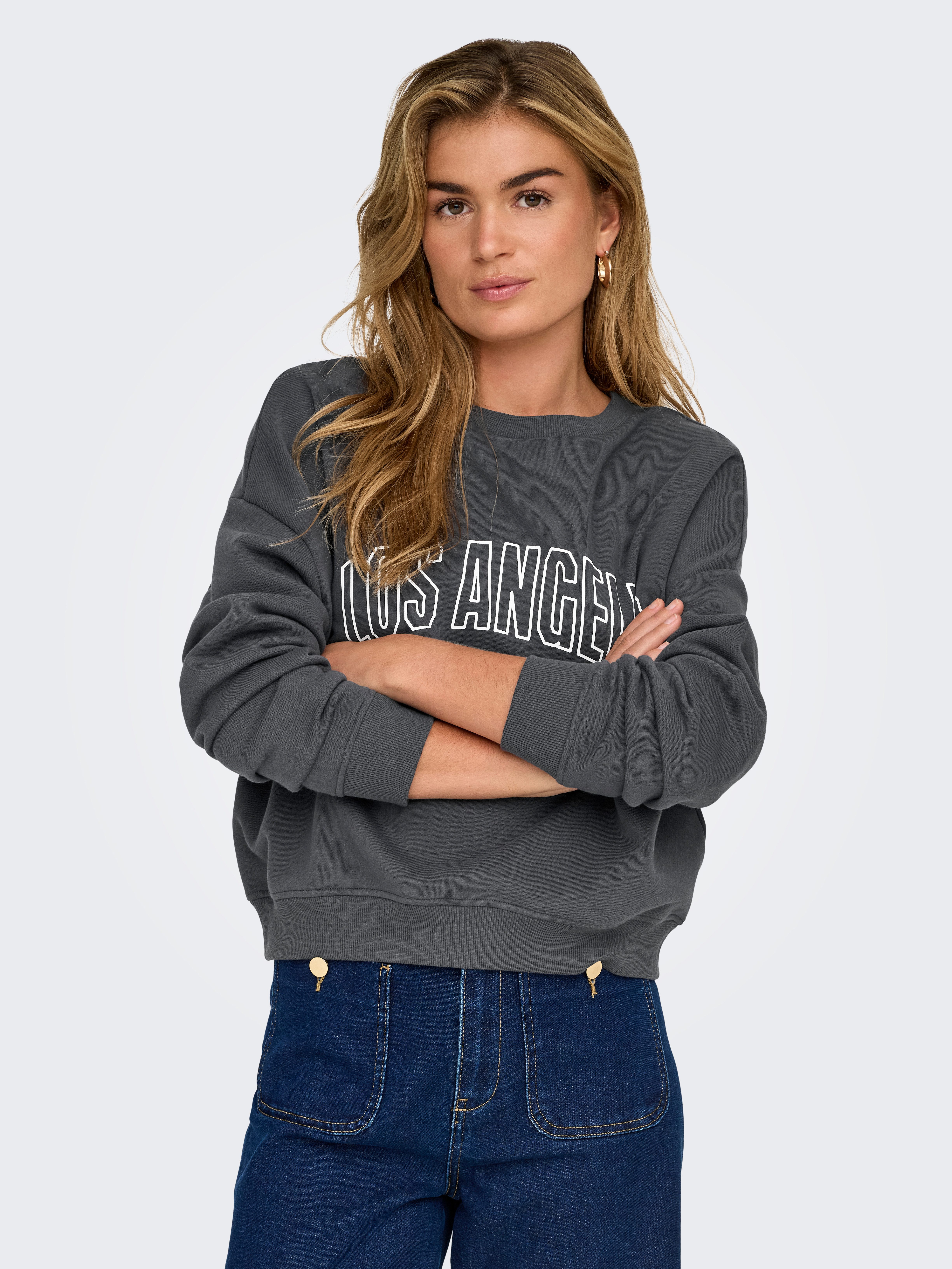 Only Sweatshirt ONLSWEAT L S CREW OVERSIZE STATE SWT