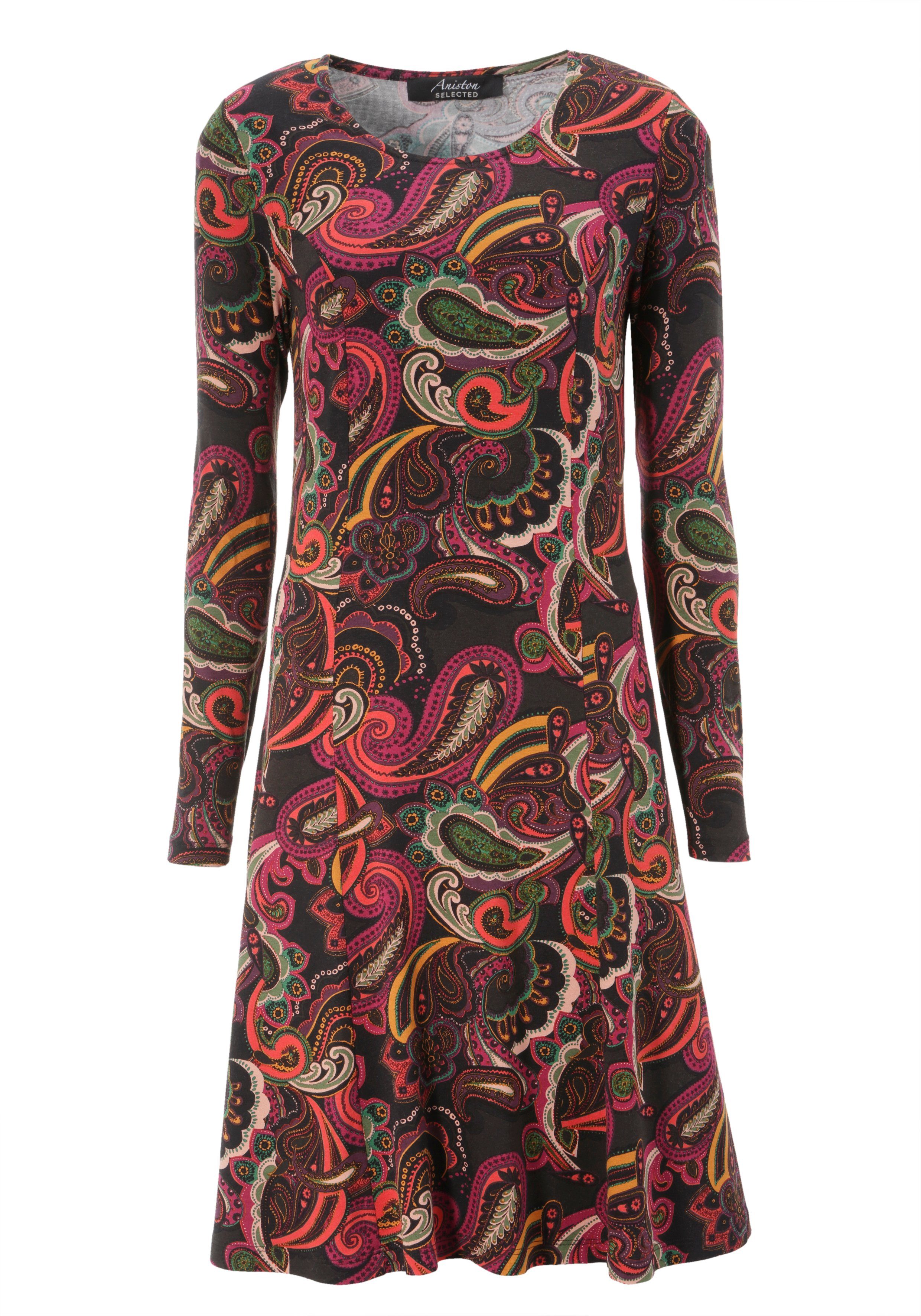 Aniston SELECTED Jerseyjurk Paisleydessin in volle kleuren