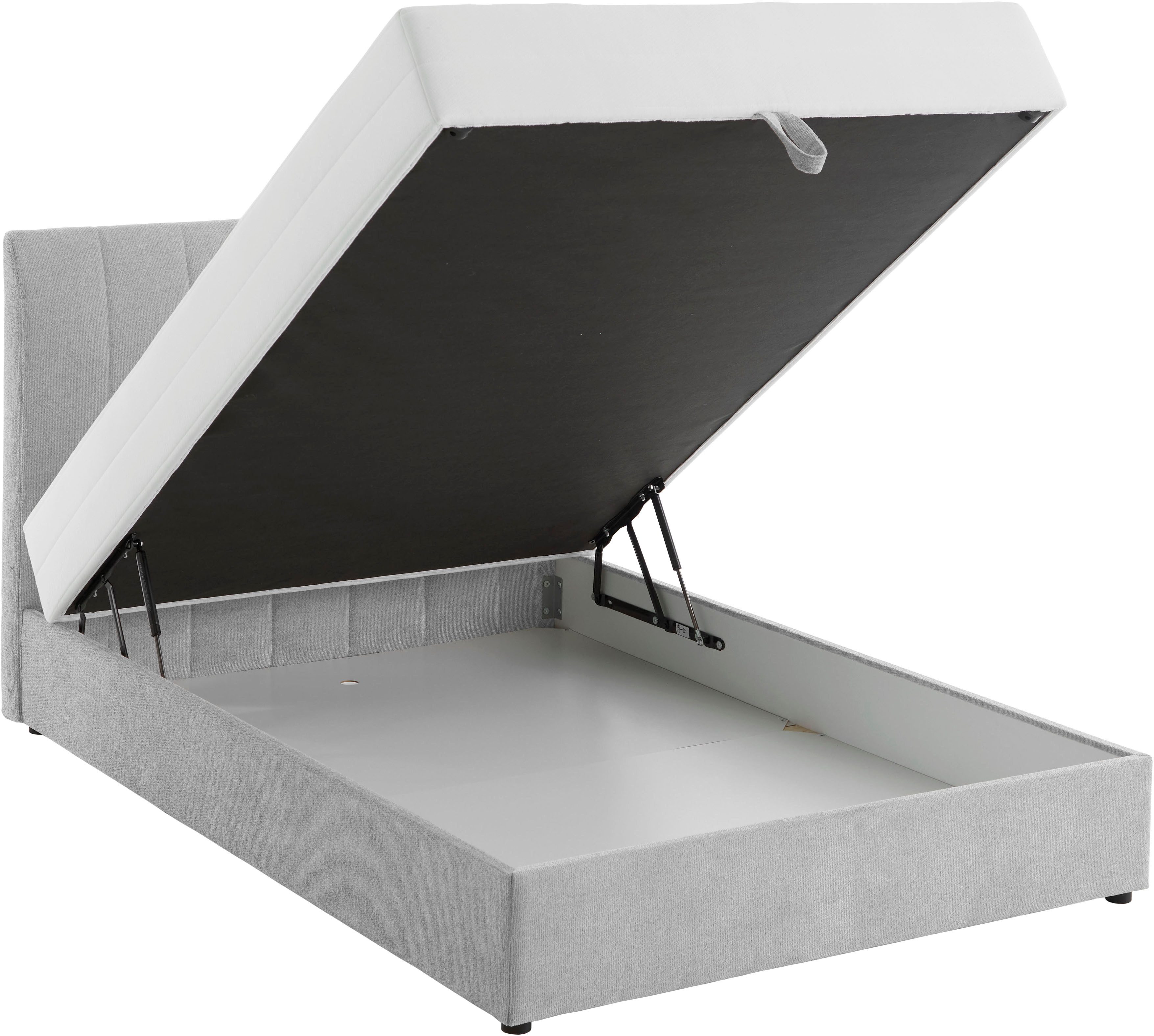 ATLANTIC home collection Boxspring ALISIA Met pocketvering, bedlade en kussenrol in originele bekleding