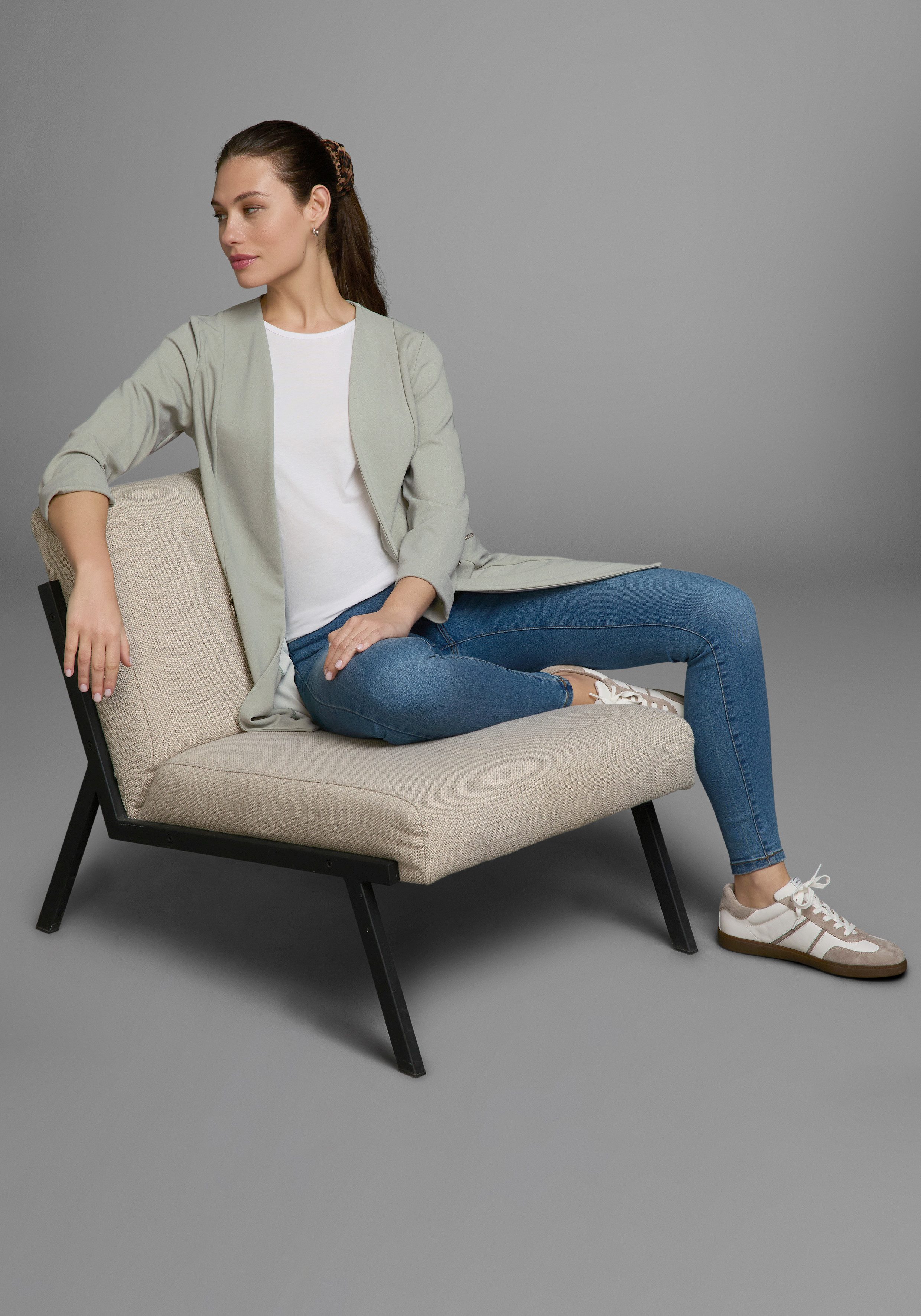 Laura Scott Lange blazer met ritssluitingen