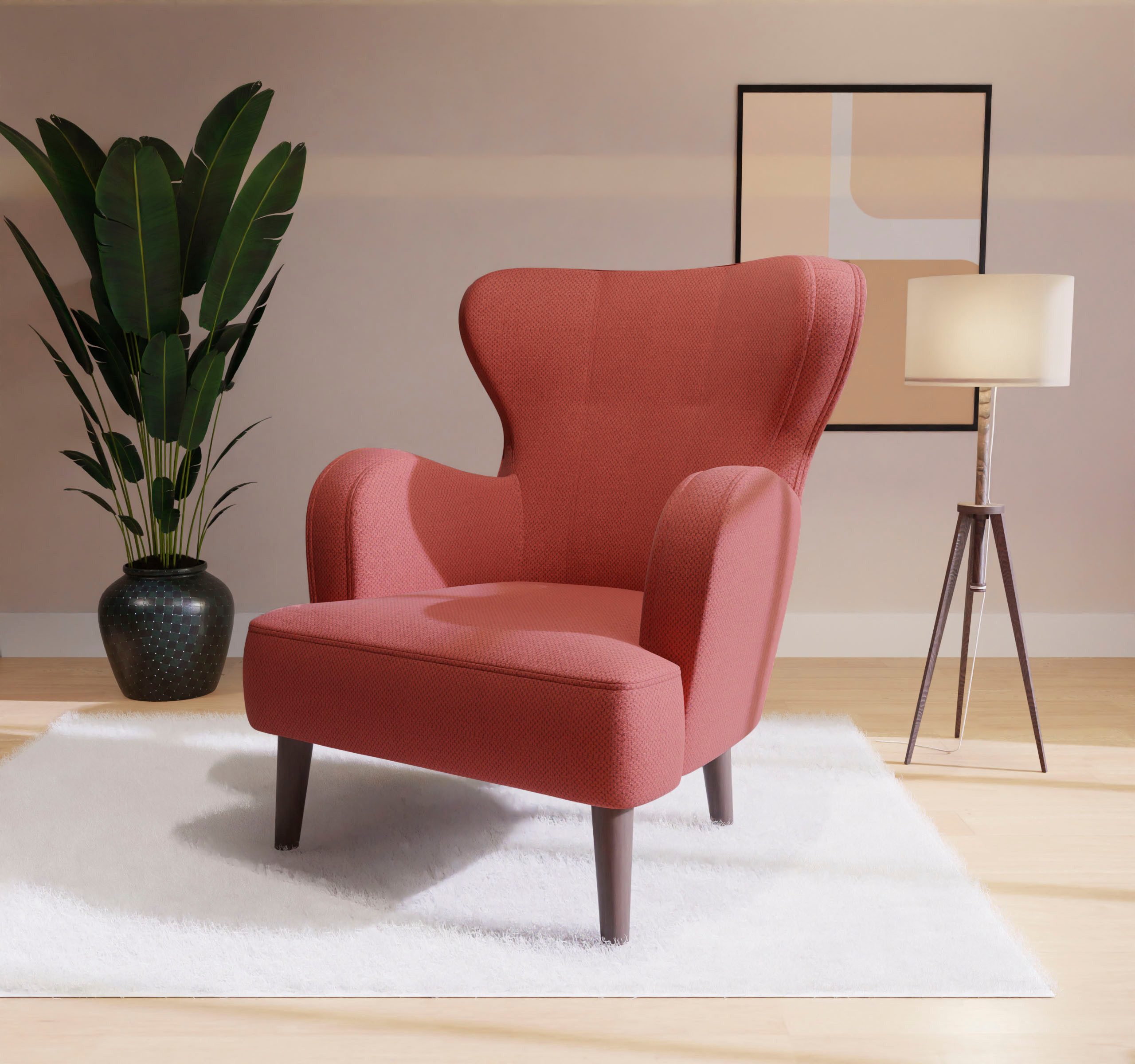 Home affaire Fauteuil Sicilia moderne oorfauteuil/vleugelstoel