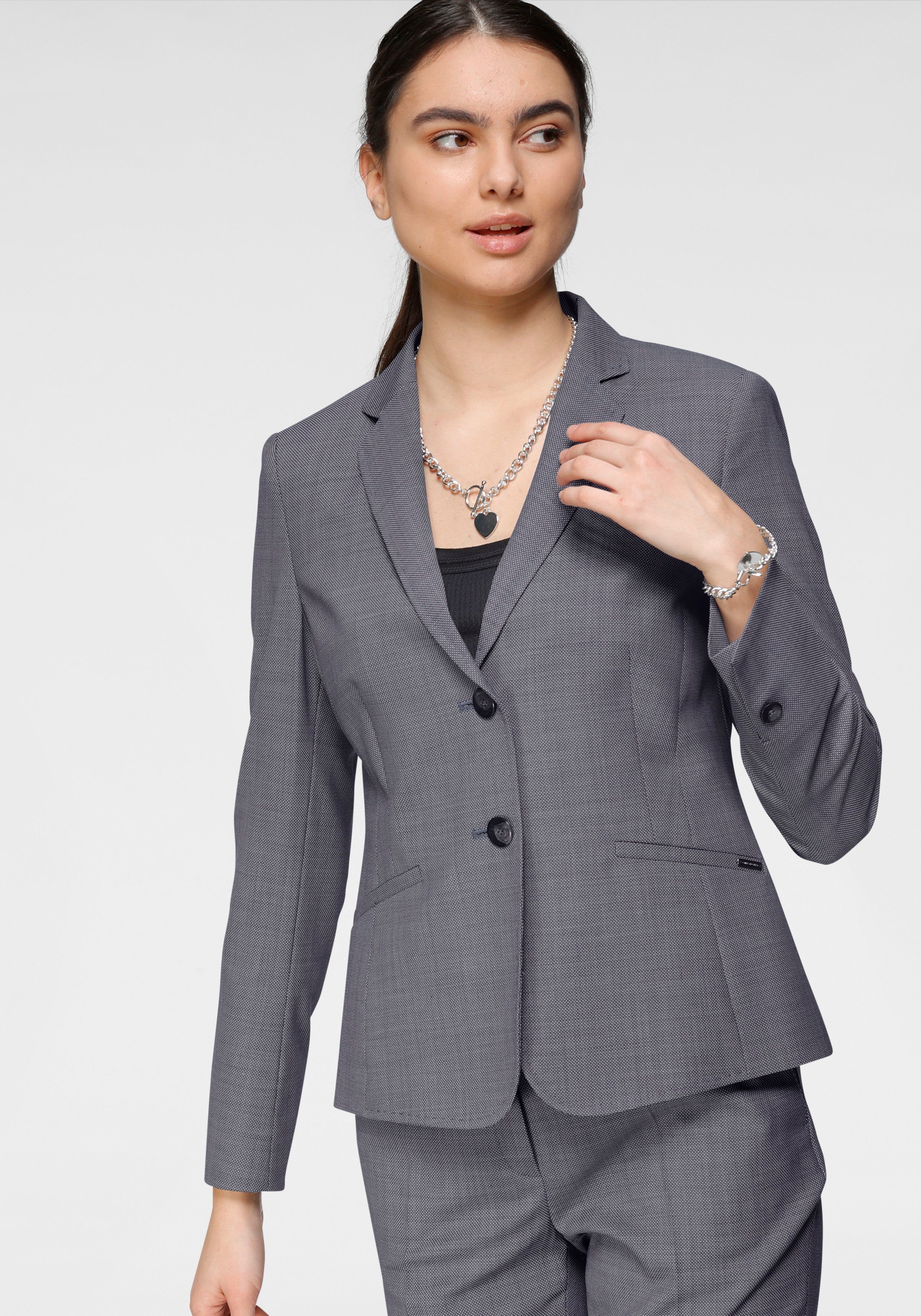 daniel hechter korte blazer met een hoog wolaandeel blauw