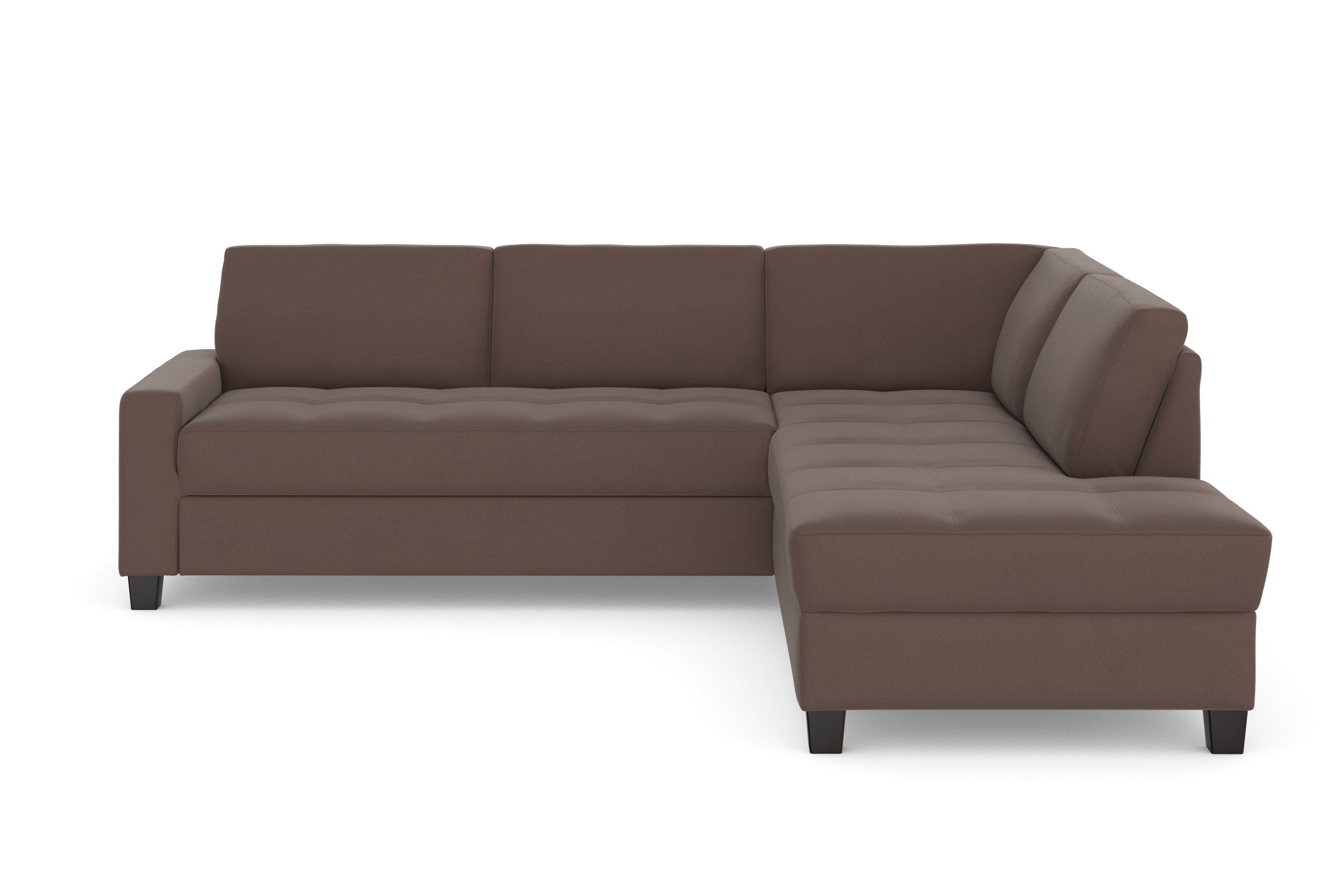 DOMO collection Hoekbank Florentina tijdloos en elegant, zitnaden als designelement, L-vorm keuze met slaapfunctie, met contrastnaad, comfortabele zithoogte 47 cm
