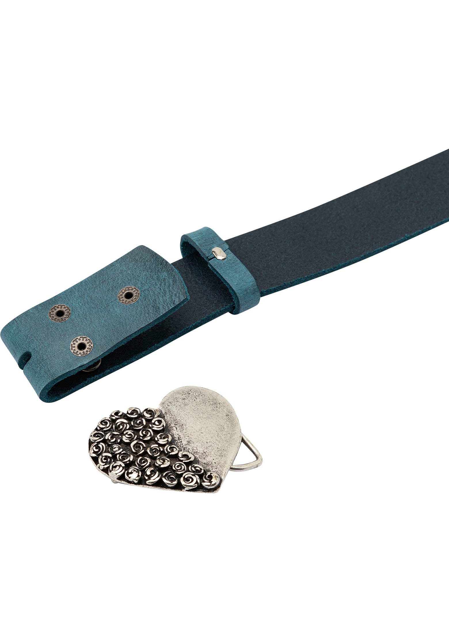 RETTUNGSRING by showroom 019° Leren riem met verwisselbare sluiting "rozenhart half"