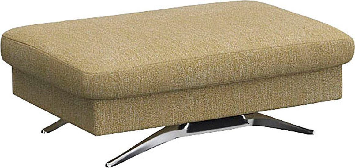 FLEXLUX Poef Glow zithocker, gestoffeerde Hocker met opbergruimte, voet van aluminium hockers maat Bouclé geel