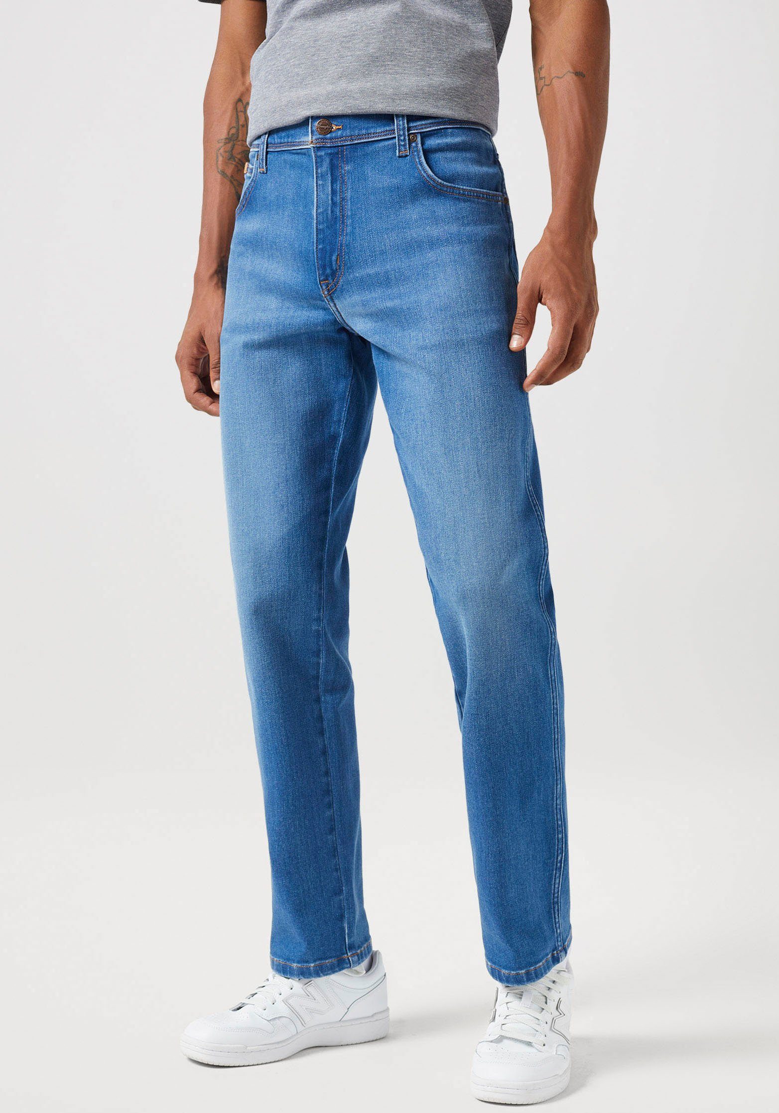 wrangler 5-pocket jeans texas free to stretch blauw