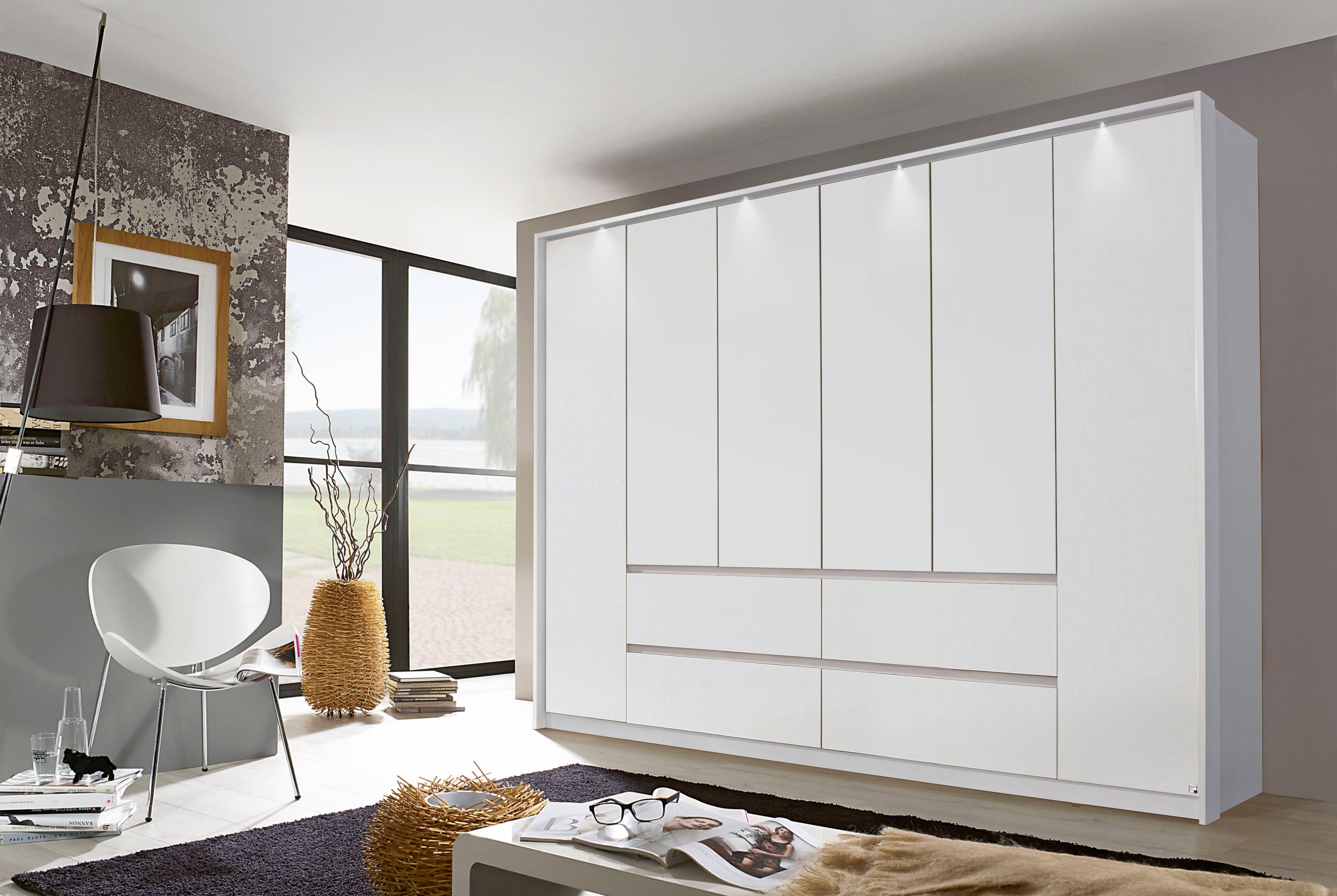 rauch Draaideurkast Mainz met passe-partout optioneel met verlichting, buitendeuren met push-to-openfunctie