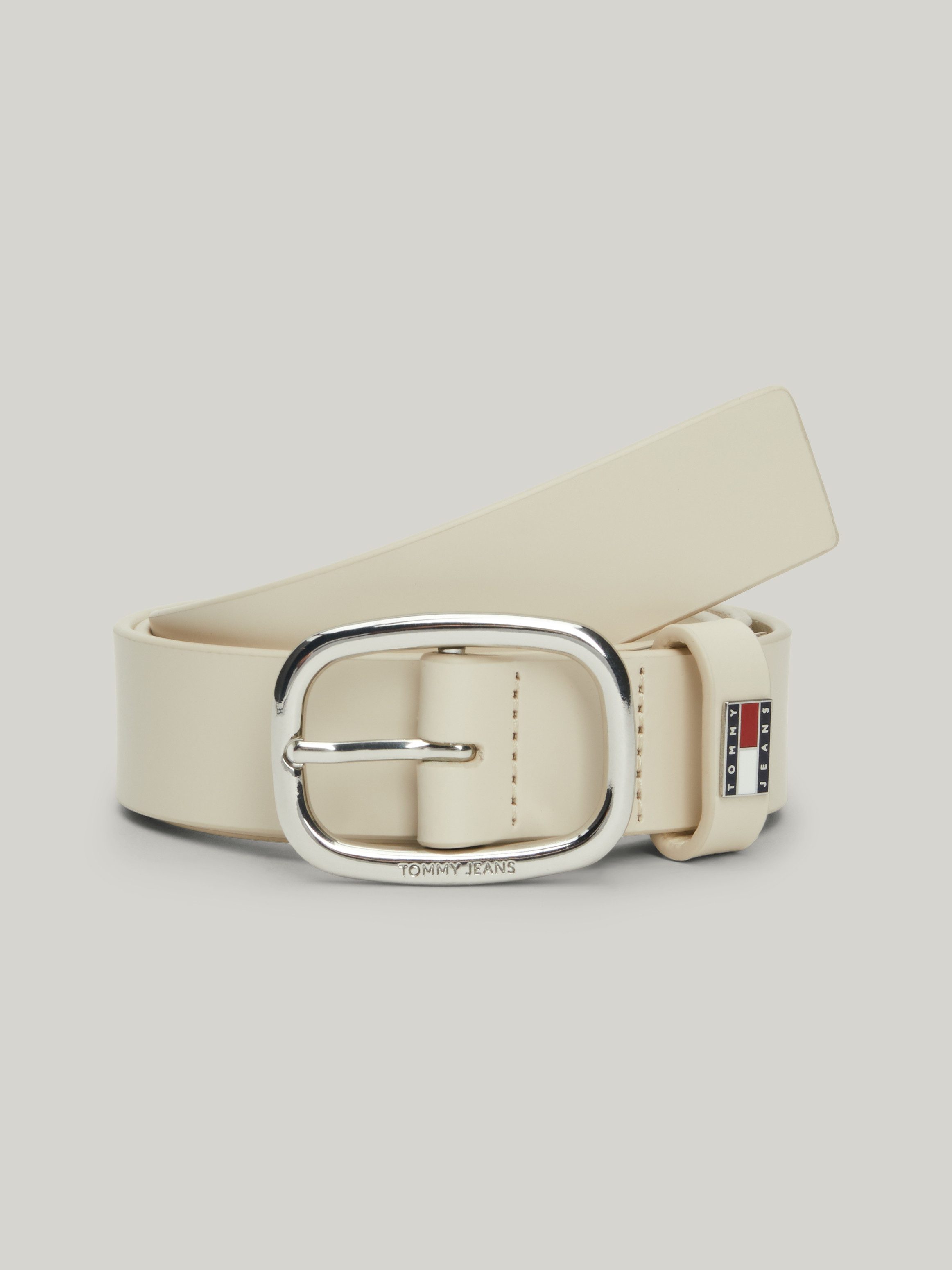 TOMMY JEANS Leren riem TJW OVAL 3.0 Ovale eenvoudig pin sluiting en logo op de sluiting