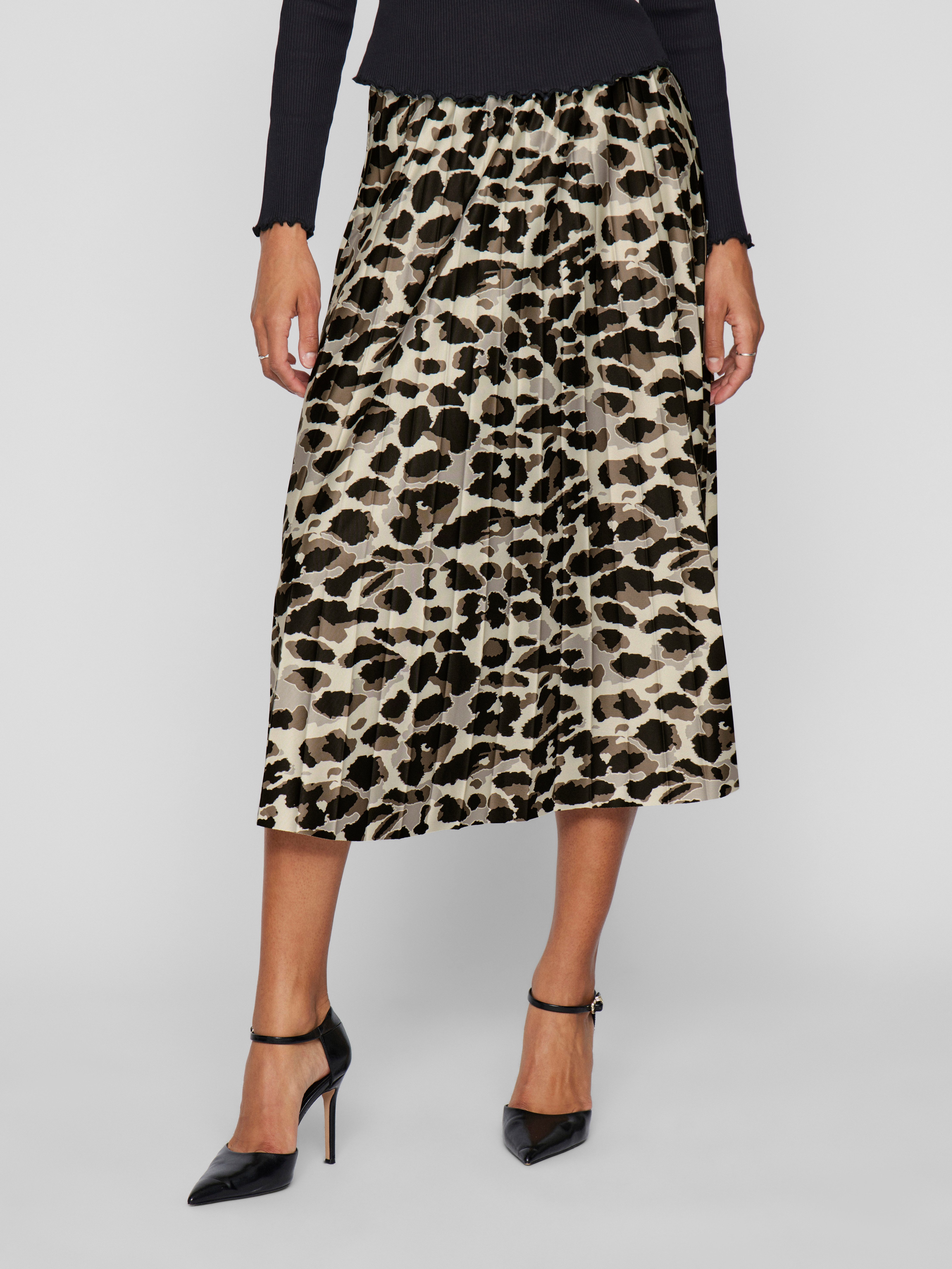 Vila Plissérok VINITBAN PRINT SKIRT - NOOS