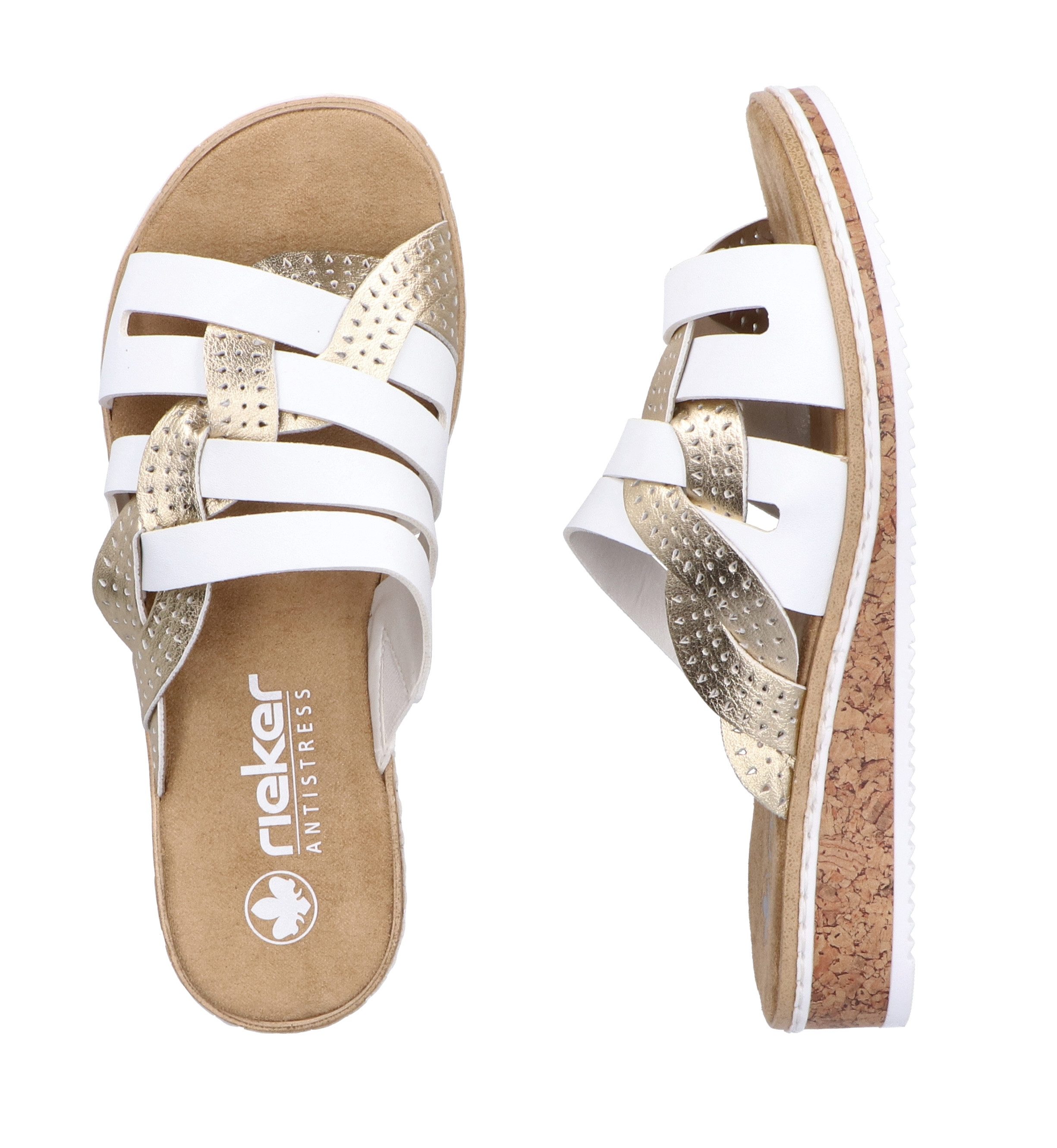 Rieker Slippers Zomerschoen, slippers, huisschoen, sleehak, met klein elastiek
