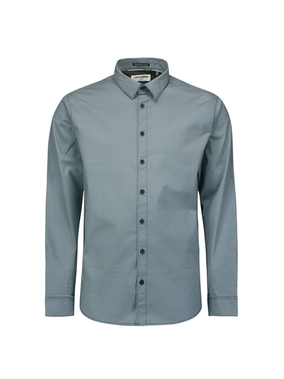 NO EXCESS Overhemd met lange mouwen met knoopsluiting en allover print