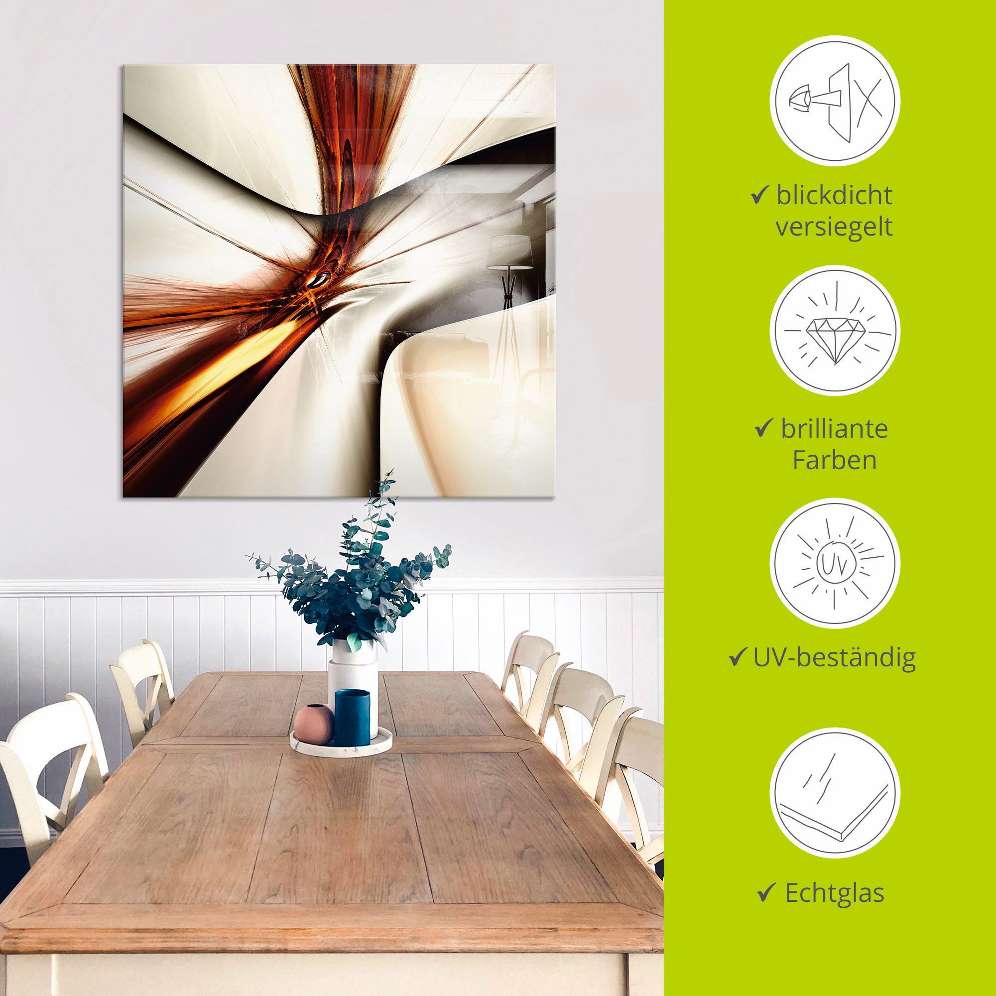Artland Print op glas Abstract modern in verschillende maten