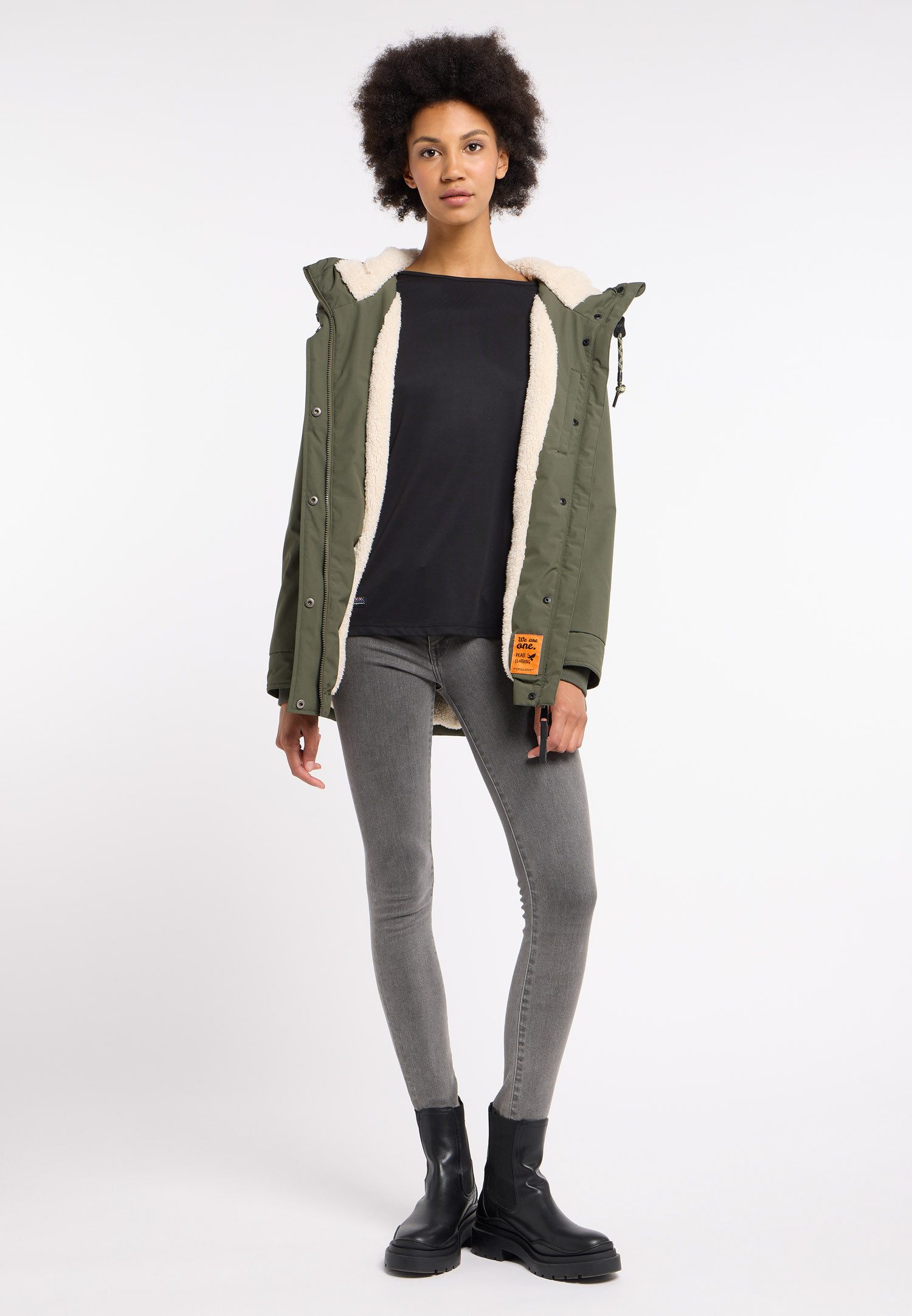 Ragwear Parka MONADIS WARM waterafstotende overgangsjas met verwarmende teddypluche voering