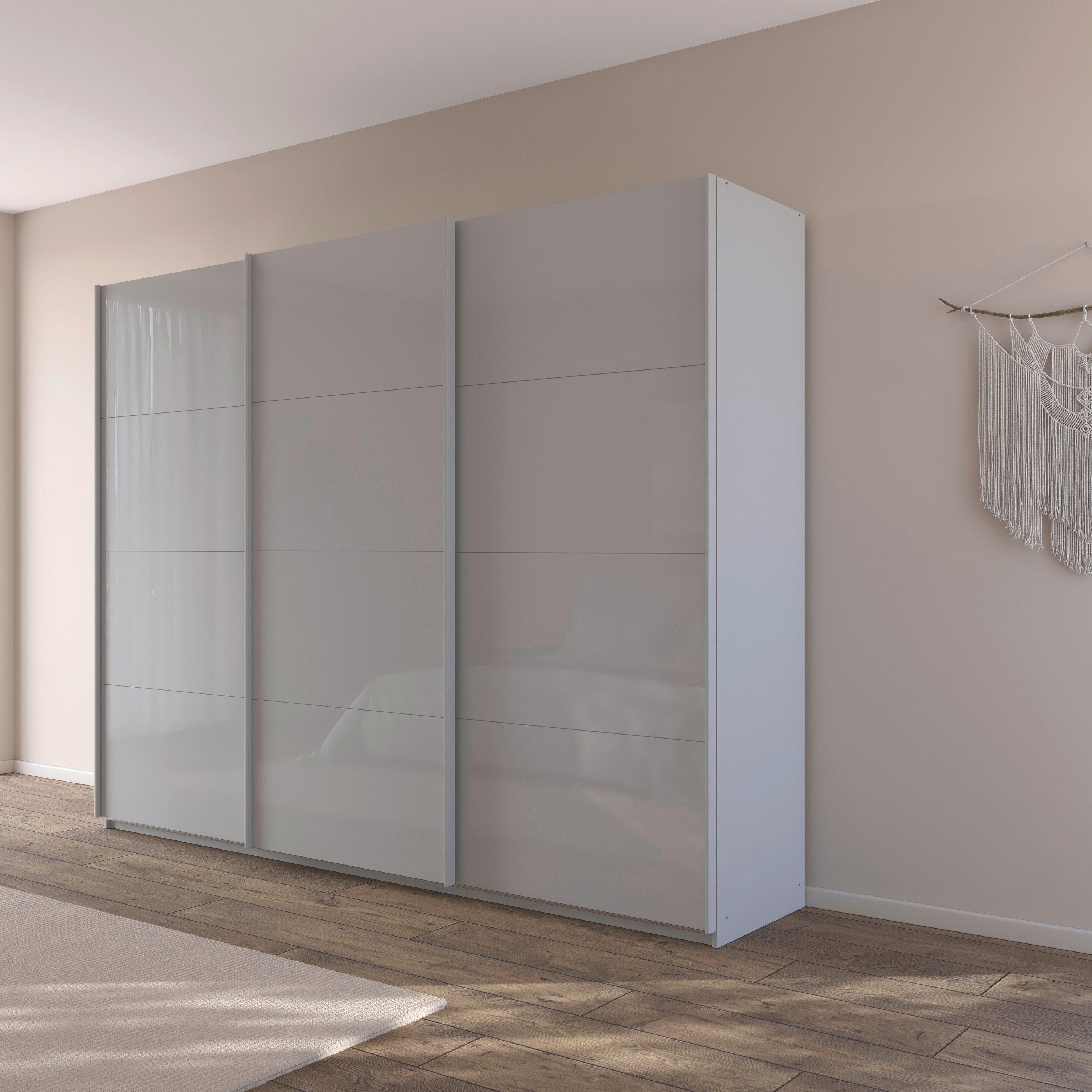 rauch Schuifdeurkast Kledingkast Kast Garderobe AGORDO met Glasfront doordachte binnenuitrusting, in 4 breedtes en 2 hoogtes made in germany