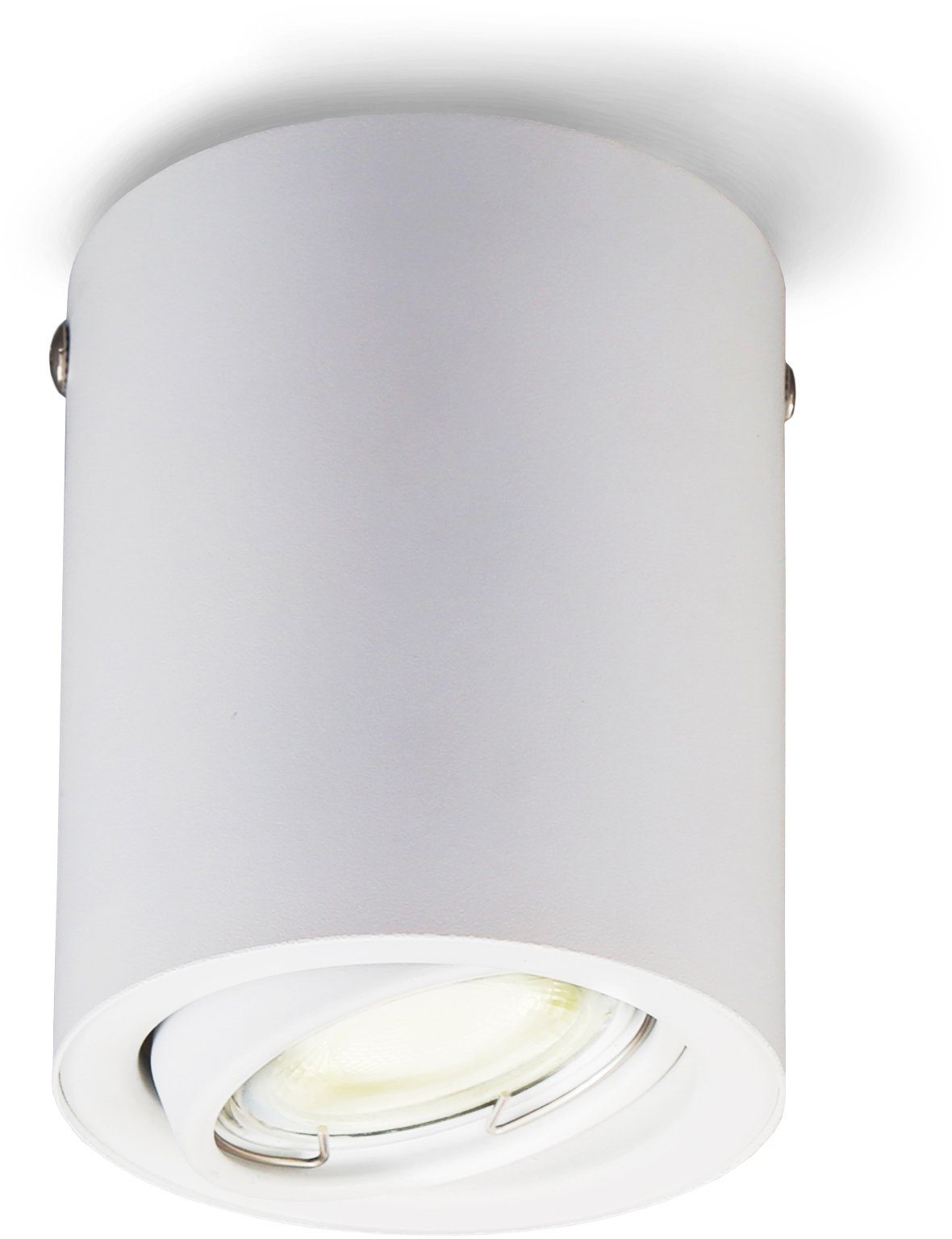 B.K.Licht Led-spotje Opbouwlamp, draaibaar, incl. 5W 400lm 3.000K, plafondspot, wit