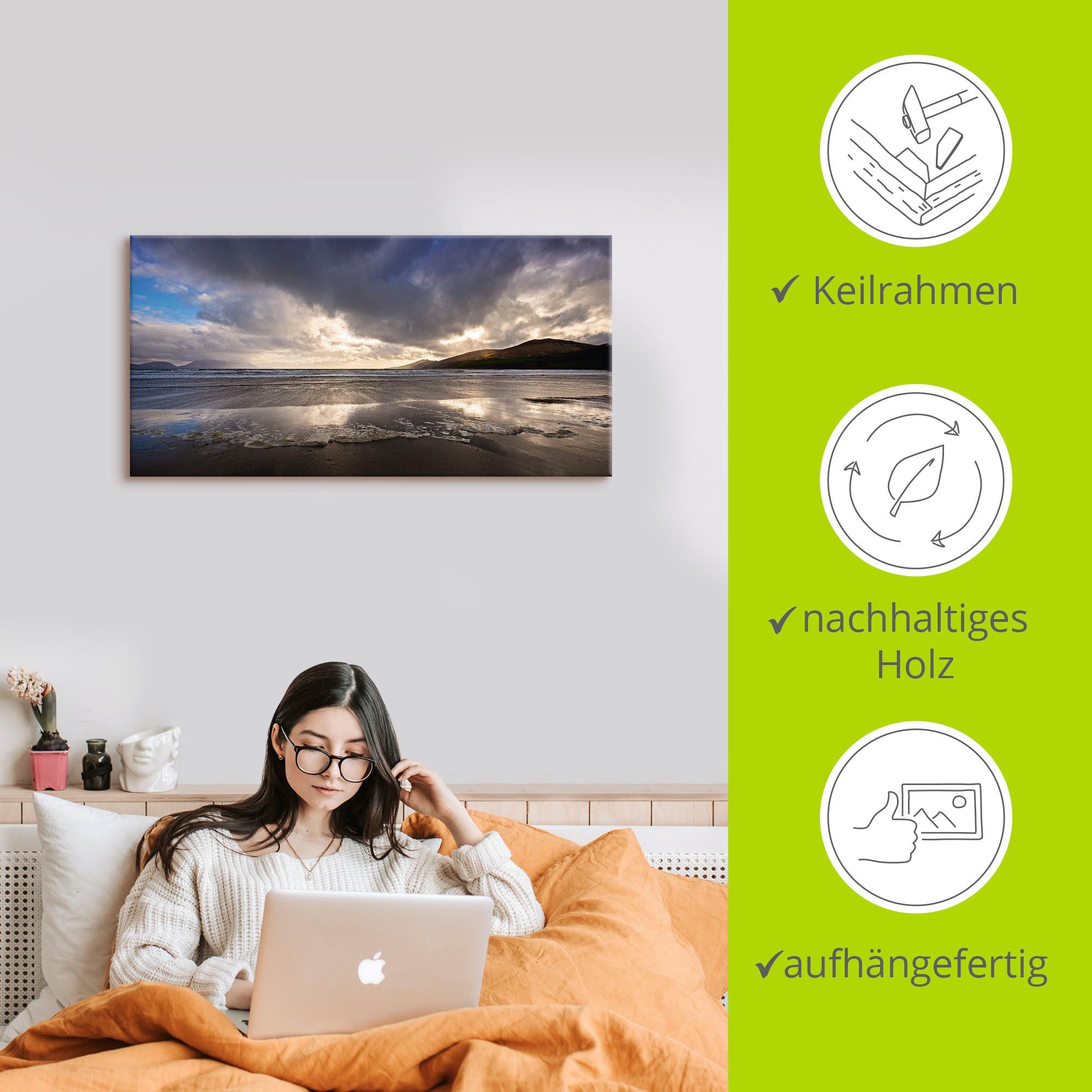 Artland Artprint Strandliefde II als artprint van aluminium, artprint voor buiten, artprint op linnen in verschillende maten