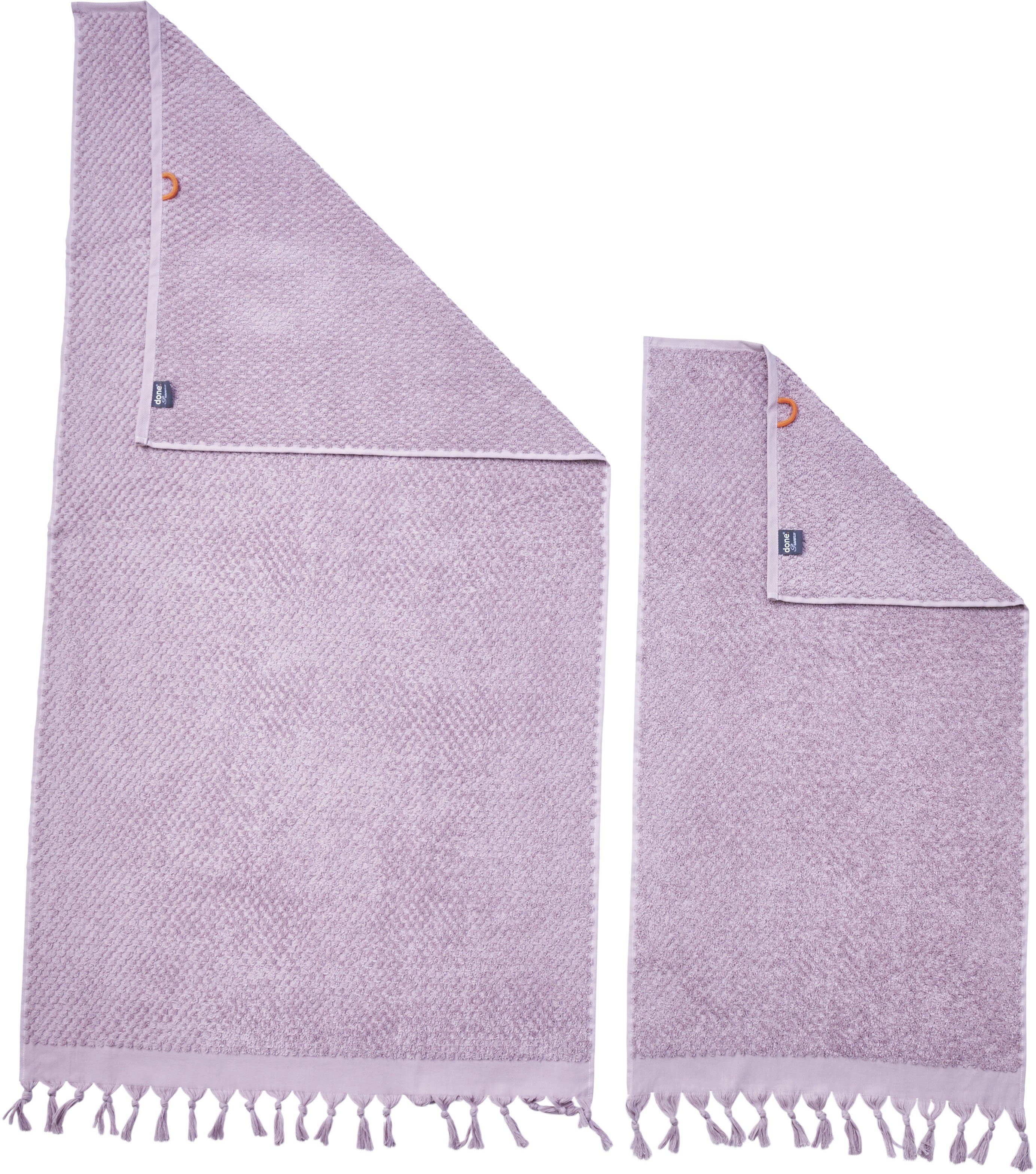 done.® Handdoekenset Provence HONEYCOMB in honingraat-look, met franjes (set)