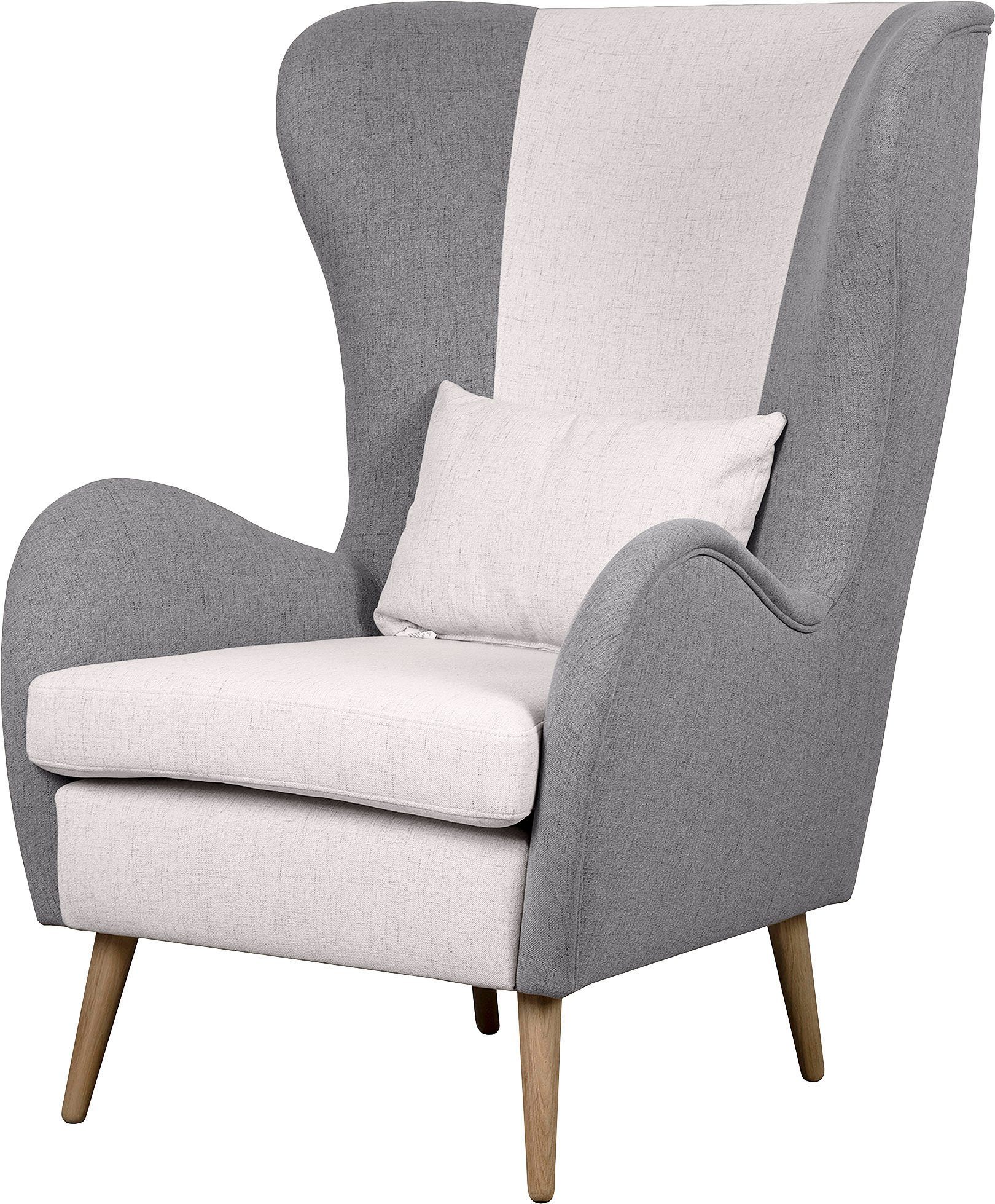 Home affaire Fauteuil Salla bekleding bouclé of fijne structuur, oorschelp fauteuil naar keuze met of zonder hocker, grote fauteuil: afm. bxdxh: 78x94x118cm