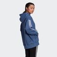 adidas originals hoodie loungewear adicolor 3d trefoil oversize blauw