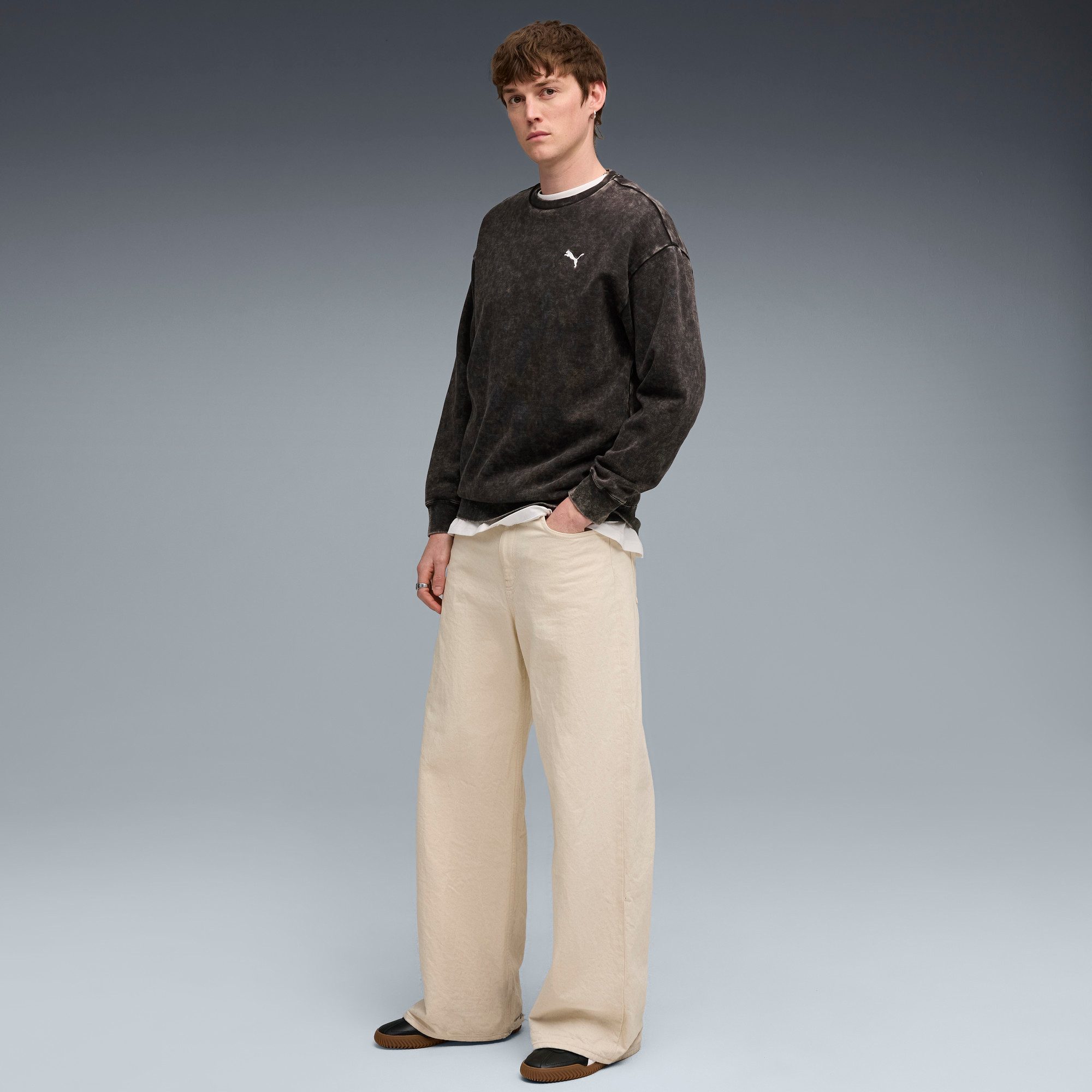 PUMA Shirt met lange mouwen ESS ELEVATED RELAXED WASH CREW FL