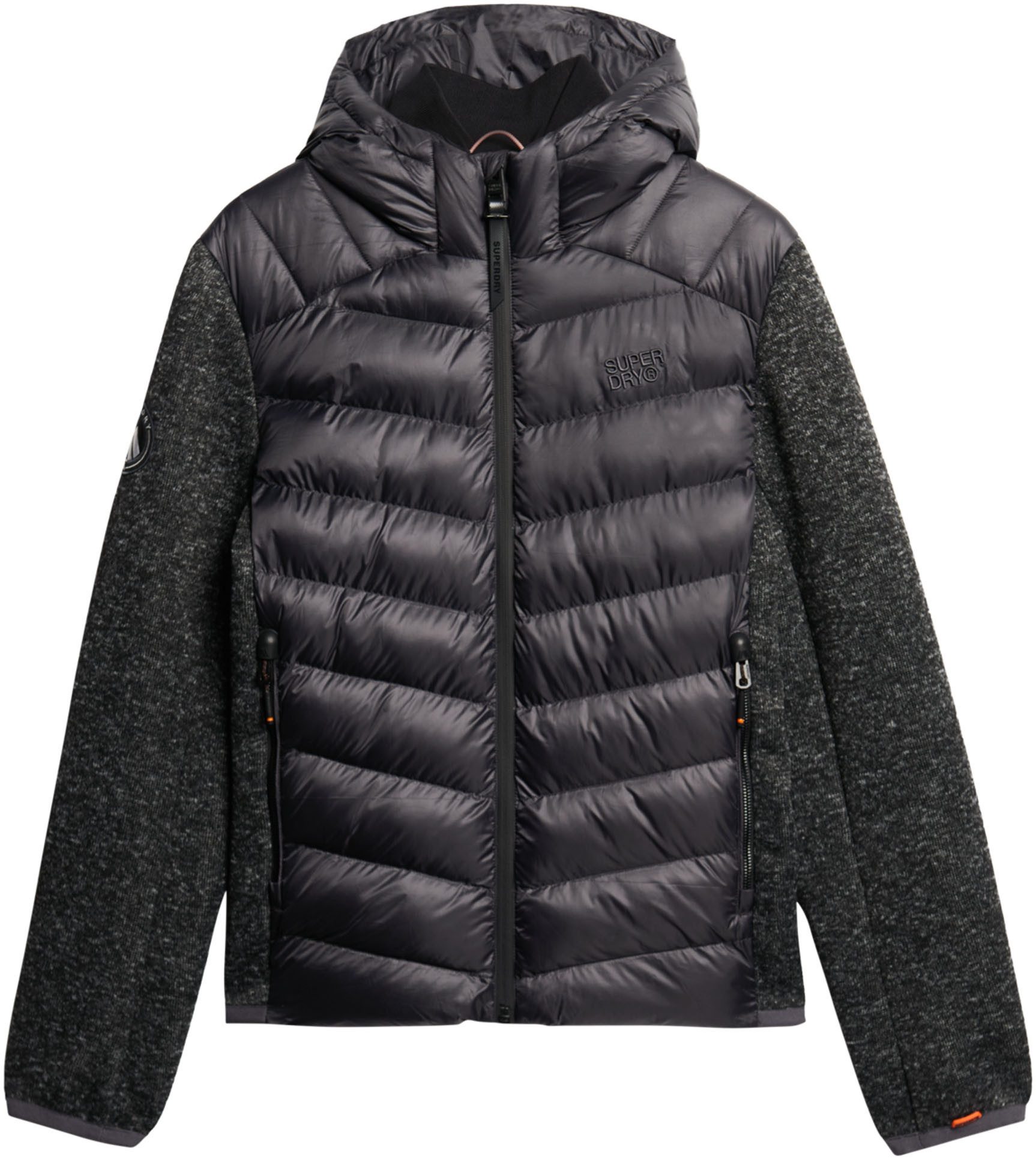 Superdry Gewatteerde jas Hooded Knit Storm Hybrid Jkt