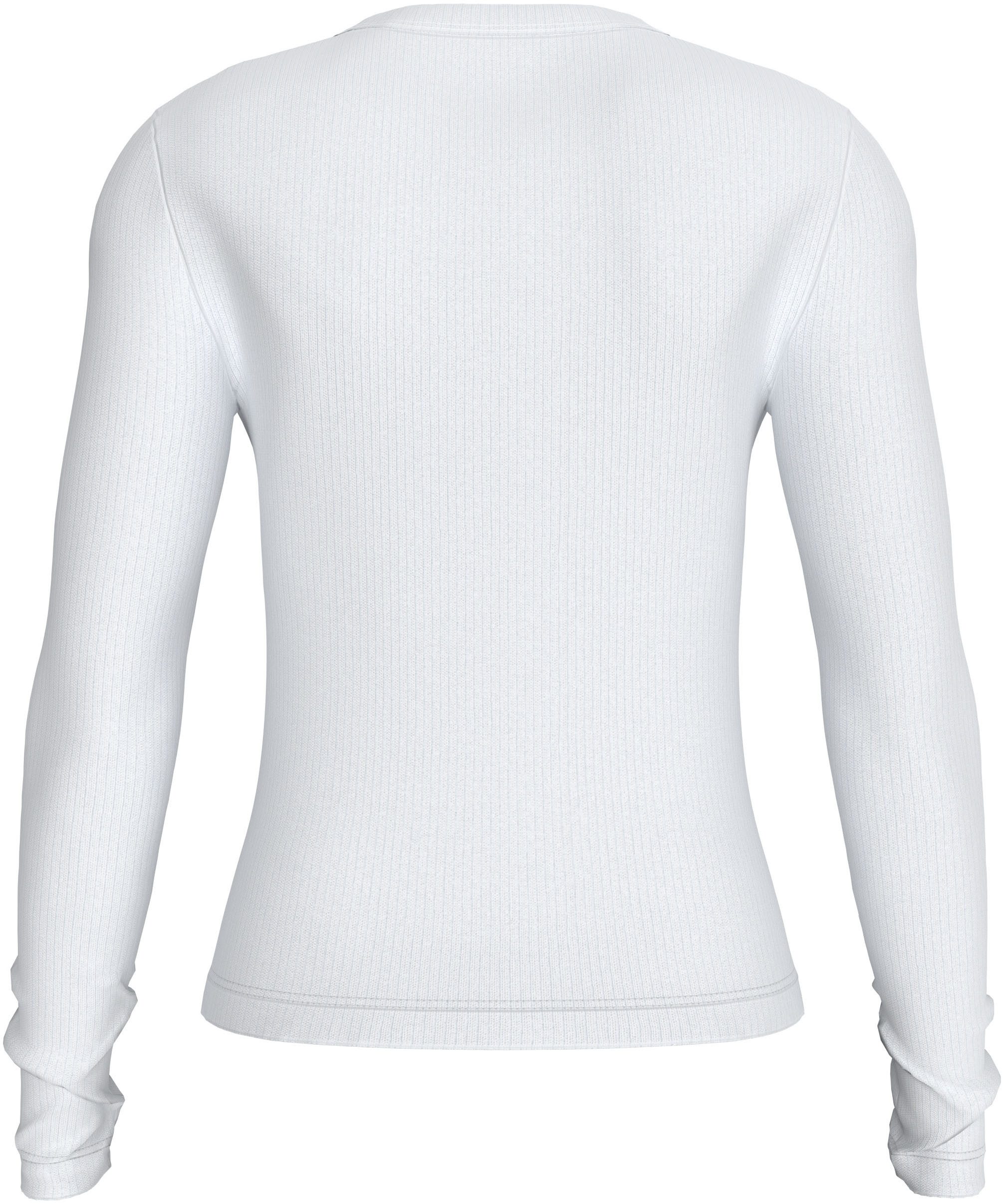 Calvin Klein Shirt met lange mouwen WOVEN LABEL RIB LONG SLEEVE