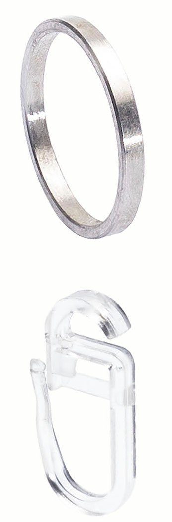 Liedeco Platte ring Gordijnring, stijlring met plooihaken "Skandinavia" (8 stuks)