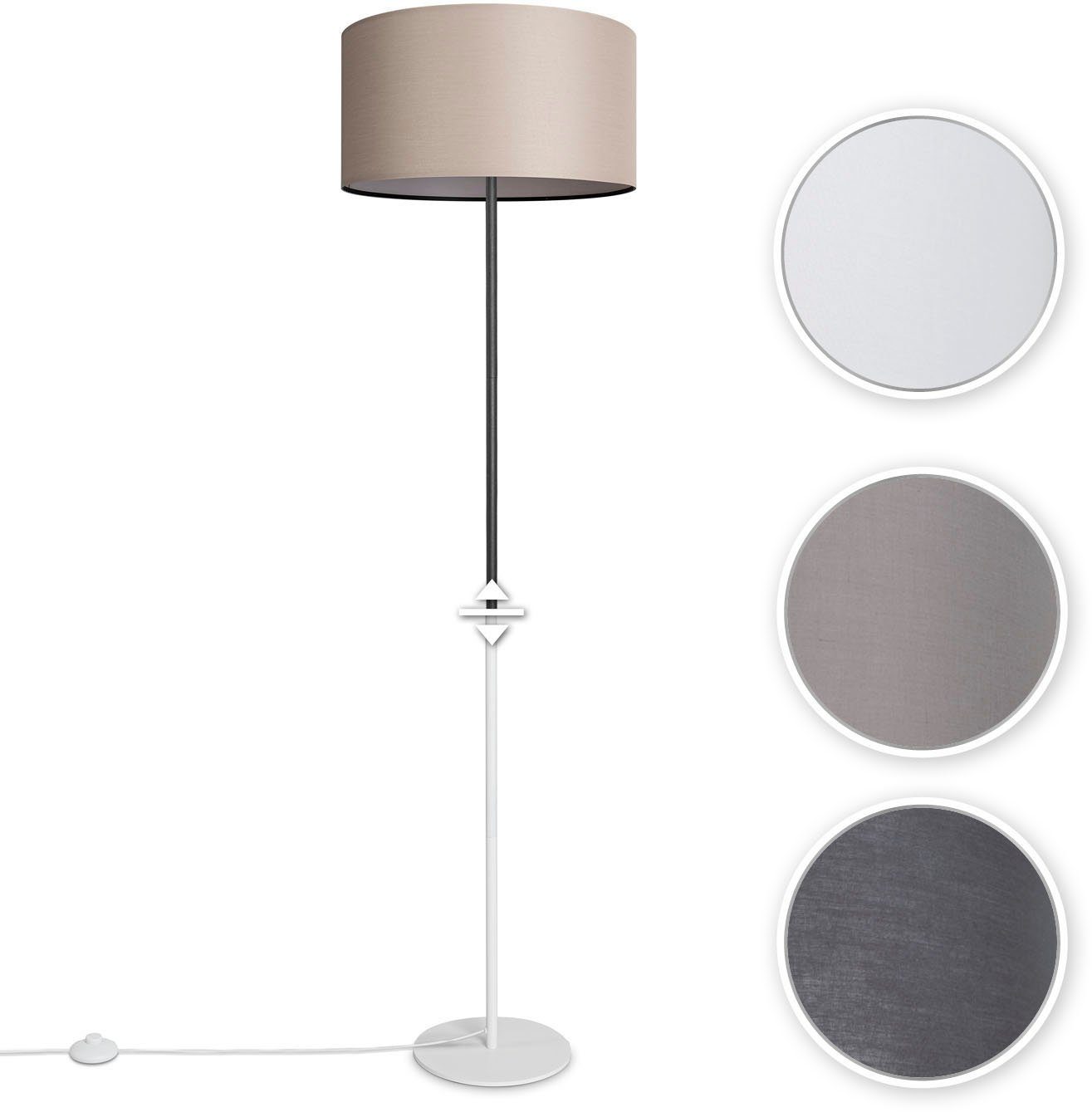 Paco Home Staande lamp Uni Color LED modern woonkamer slaapkamer, eenpoot, decor vloerlamp E27