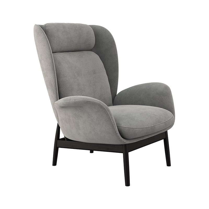 FLEXLUX Oorfauteuil Padova Stijl & comfort, organische vorm, geïntegreerde lendensteun, zwarte voet