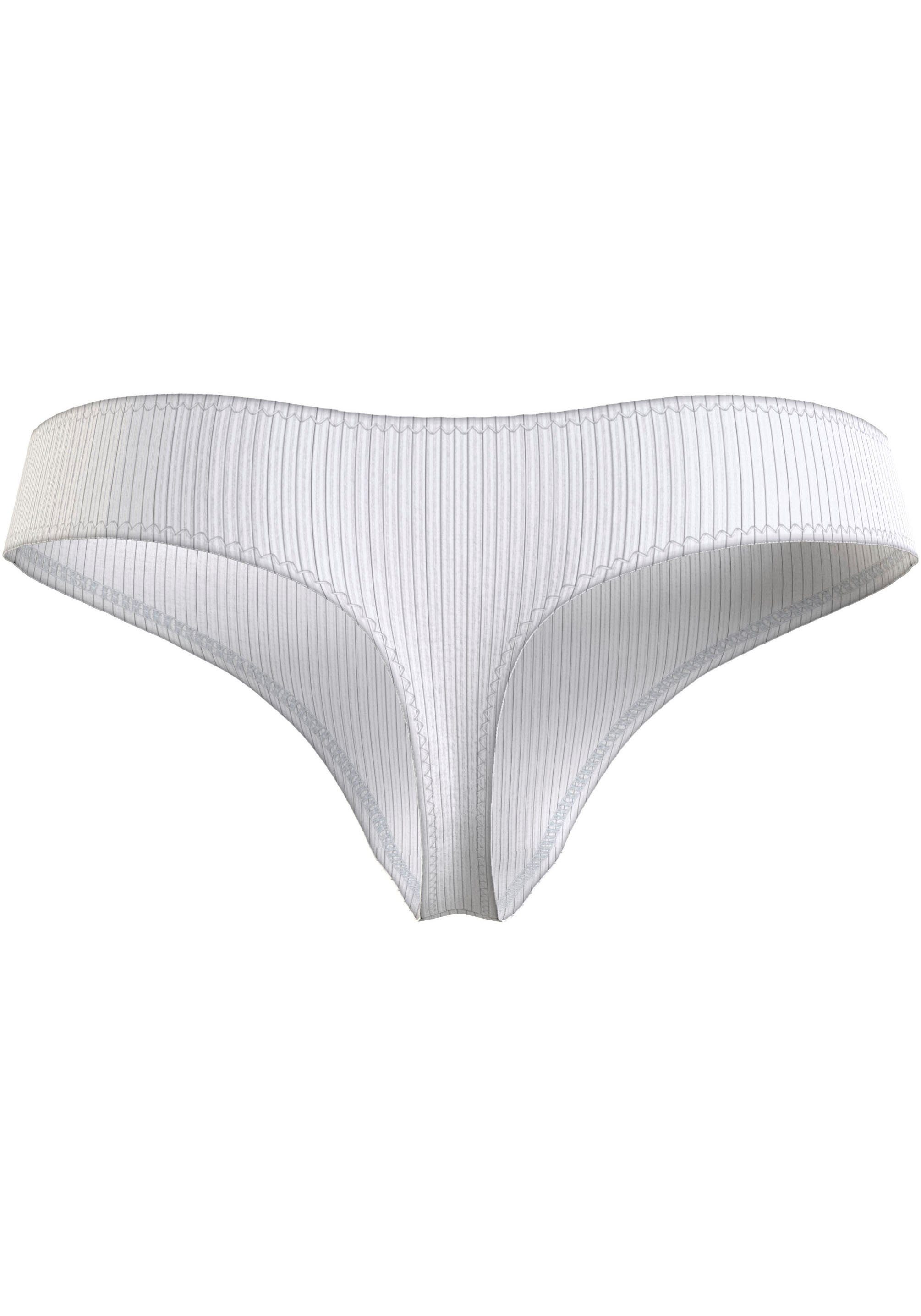 Tommy Hilfiger Underwear Slip 3P THONG (EXT. SIZE) in rib-look met tommy hilfiger logo-badge (3 stuks)