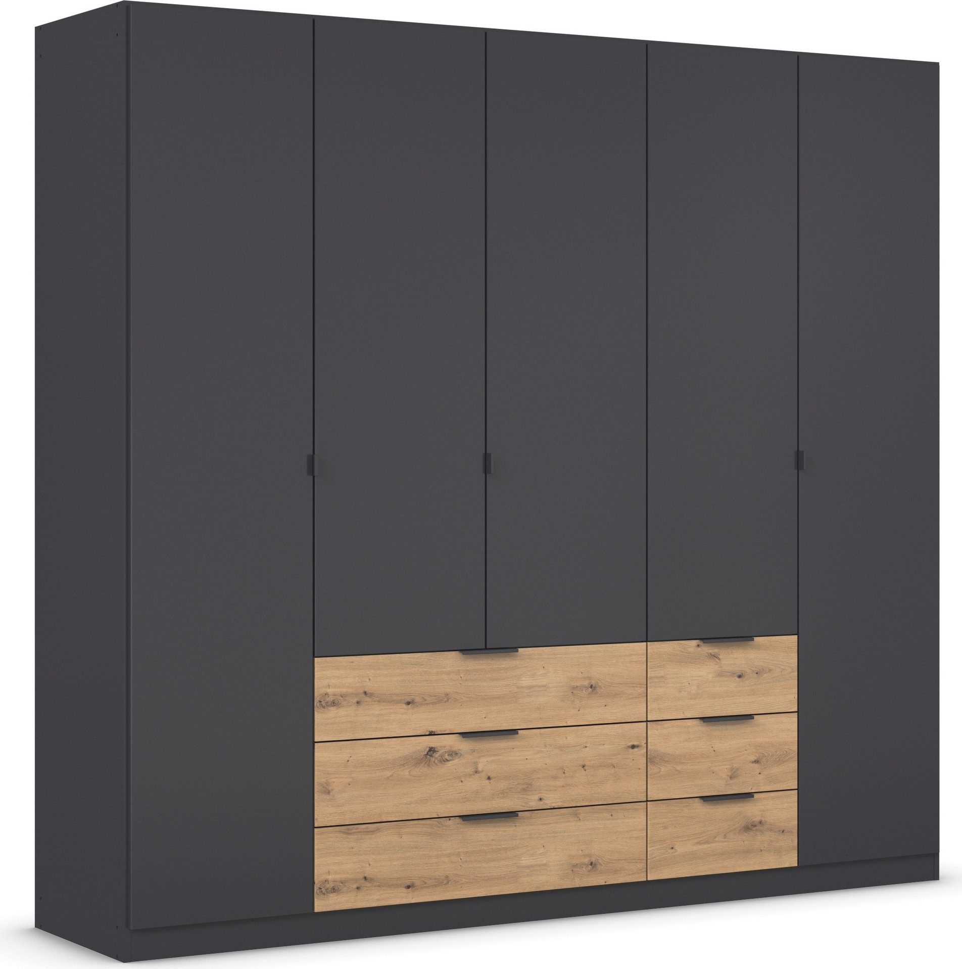 rauch Draaideurkast Kledingkast Kast Garderobe Slaapkamerkast DAVOA met contrasterende lades in eiken artisan made in germany