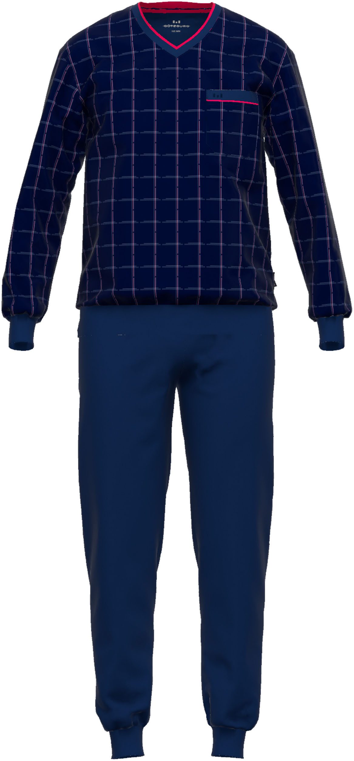 GÖTZBURG Pyjama Bronx met fijne contrastnaad en coole patroon (2-delig)
